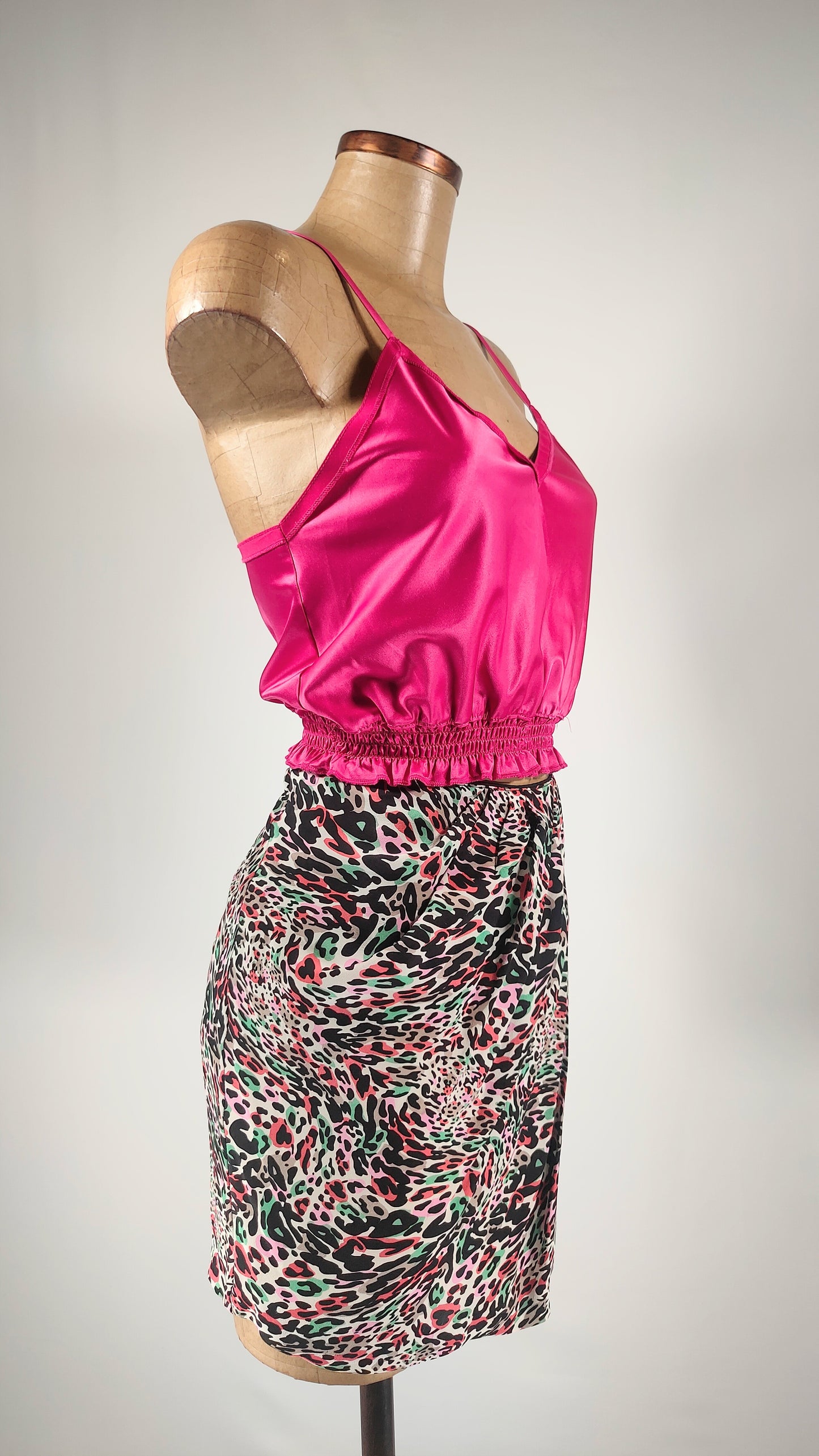 Falda animal print de seda