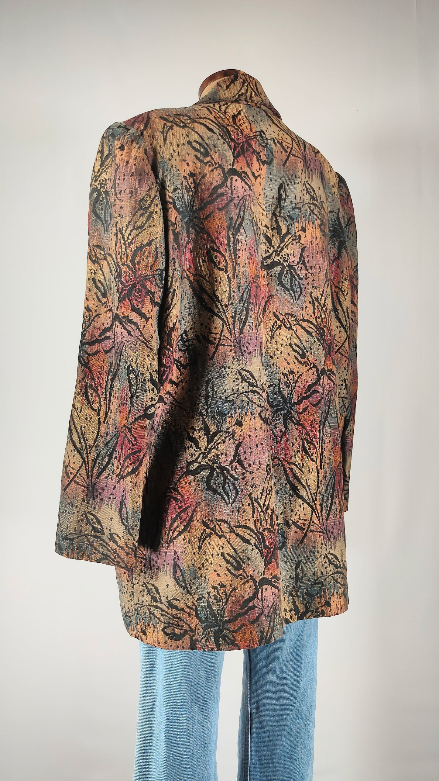 Blazer vintage floral con bolsillos