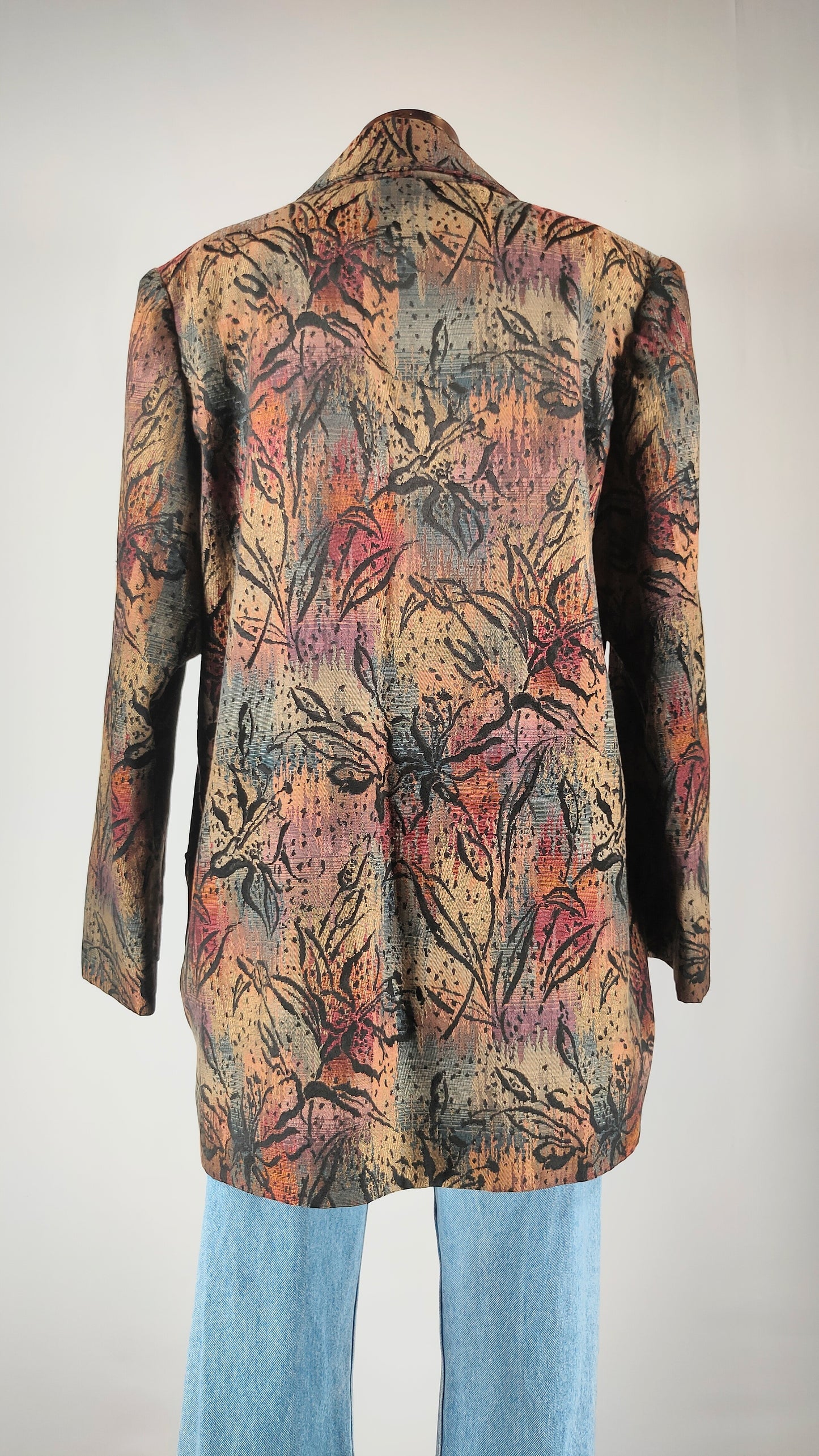 Blazer vintage floral con bolsillos