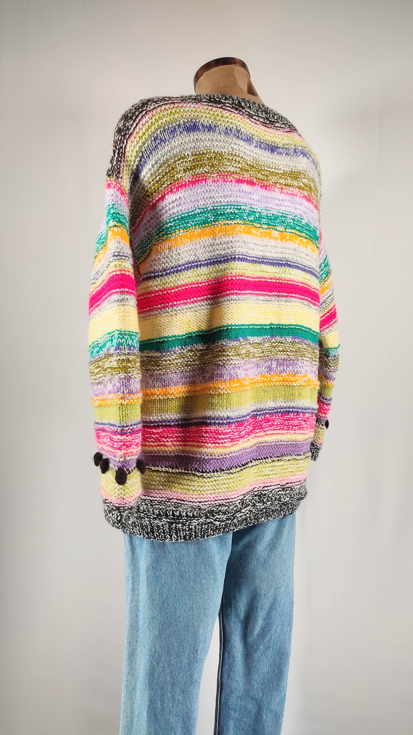 Jersey de lana a rayas multicolor