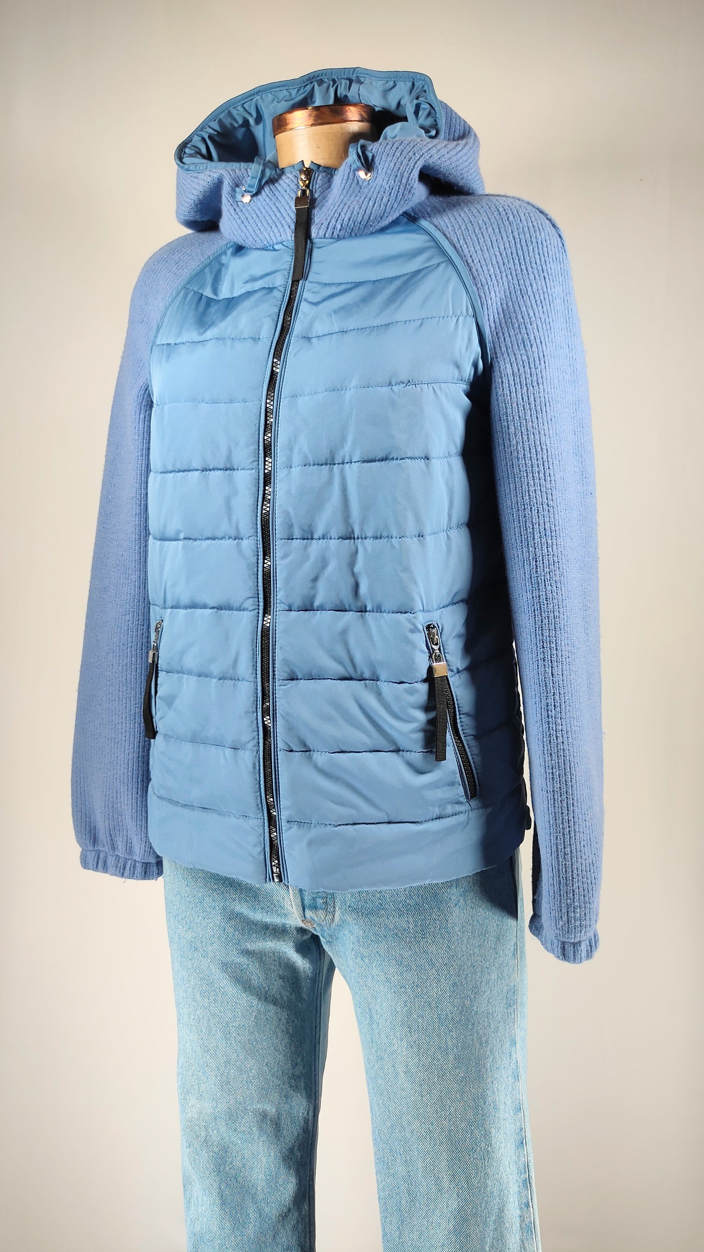 Chaqueta bimaterial azul