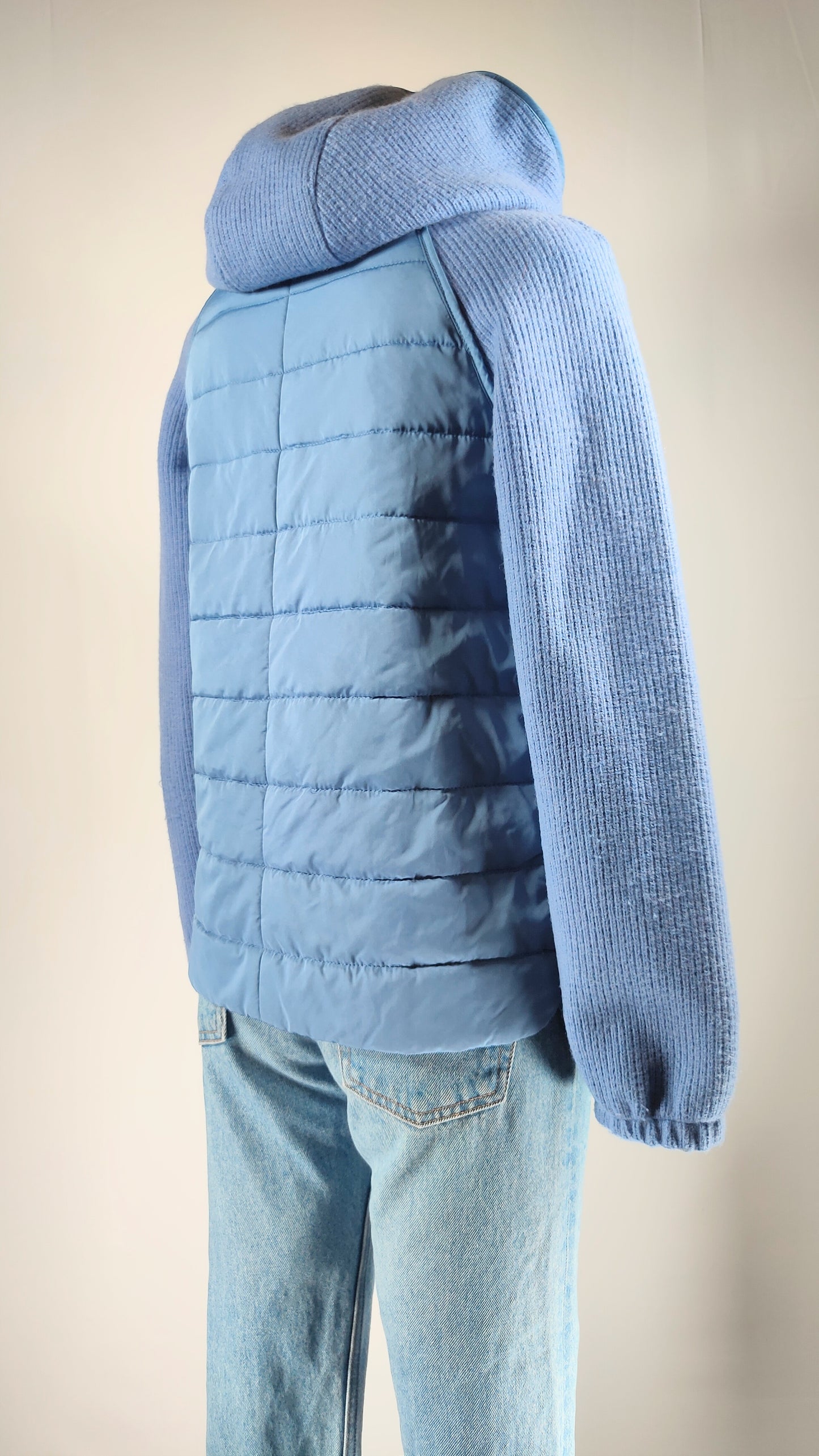 Chaqueta bimaterial azul