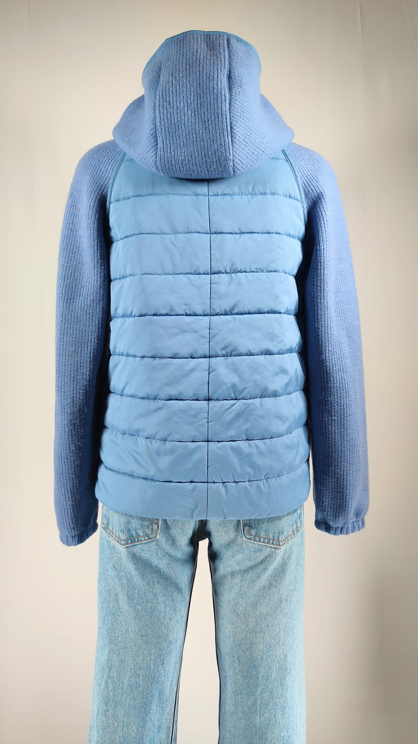 Chaqueta bimaterial azul