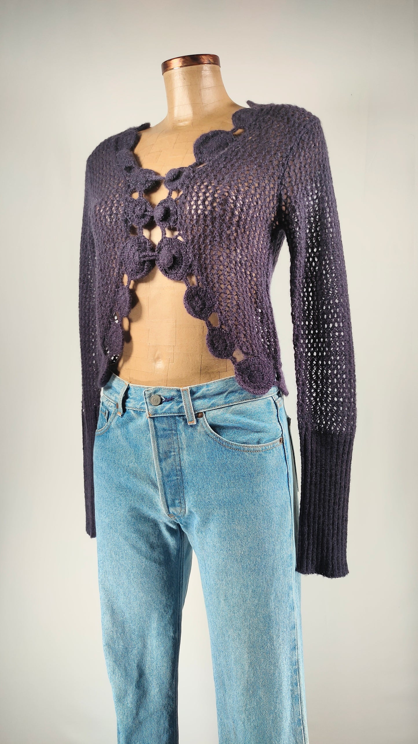 Chaqueta de lana calada
