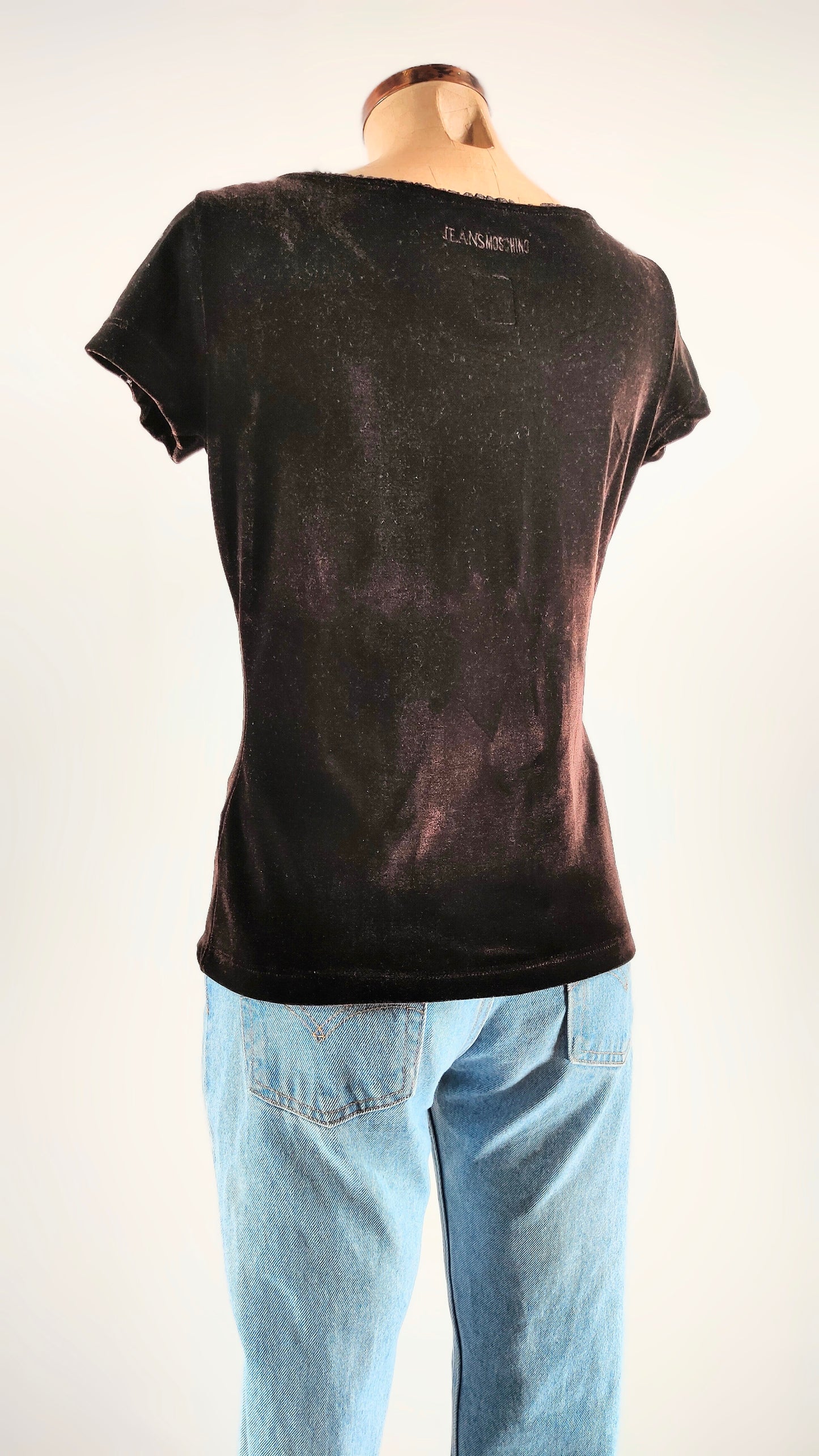 Top de terciopelo marrón Moschino Jeans