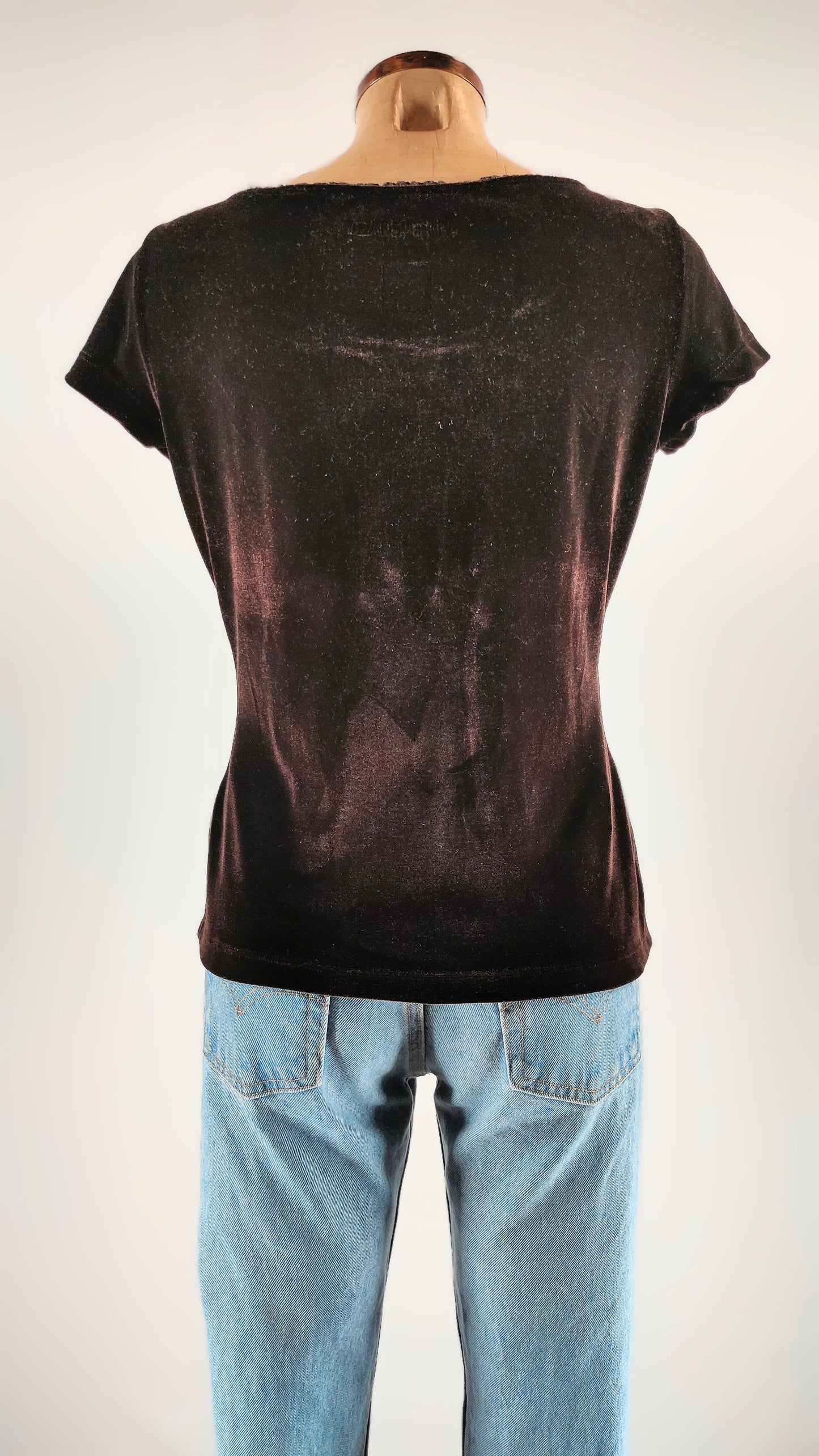 Top de terciopelo marrón Moschino Jeans