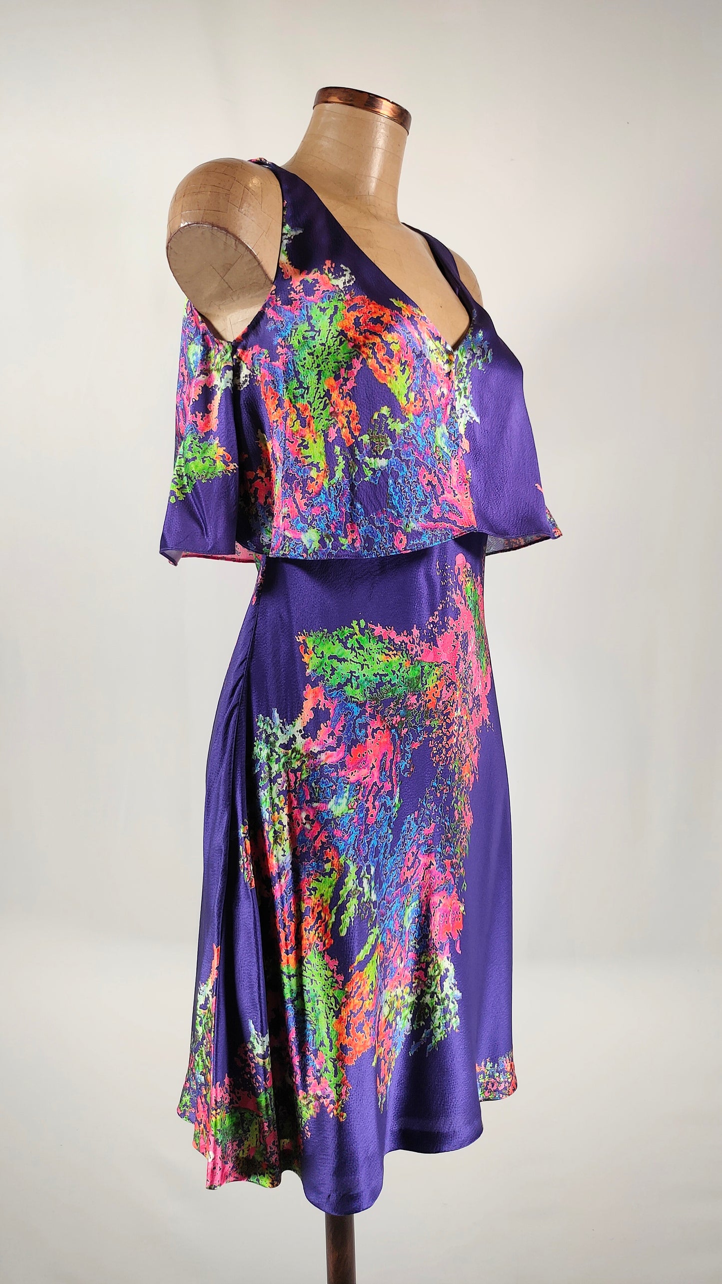 Vestido lila de seda