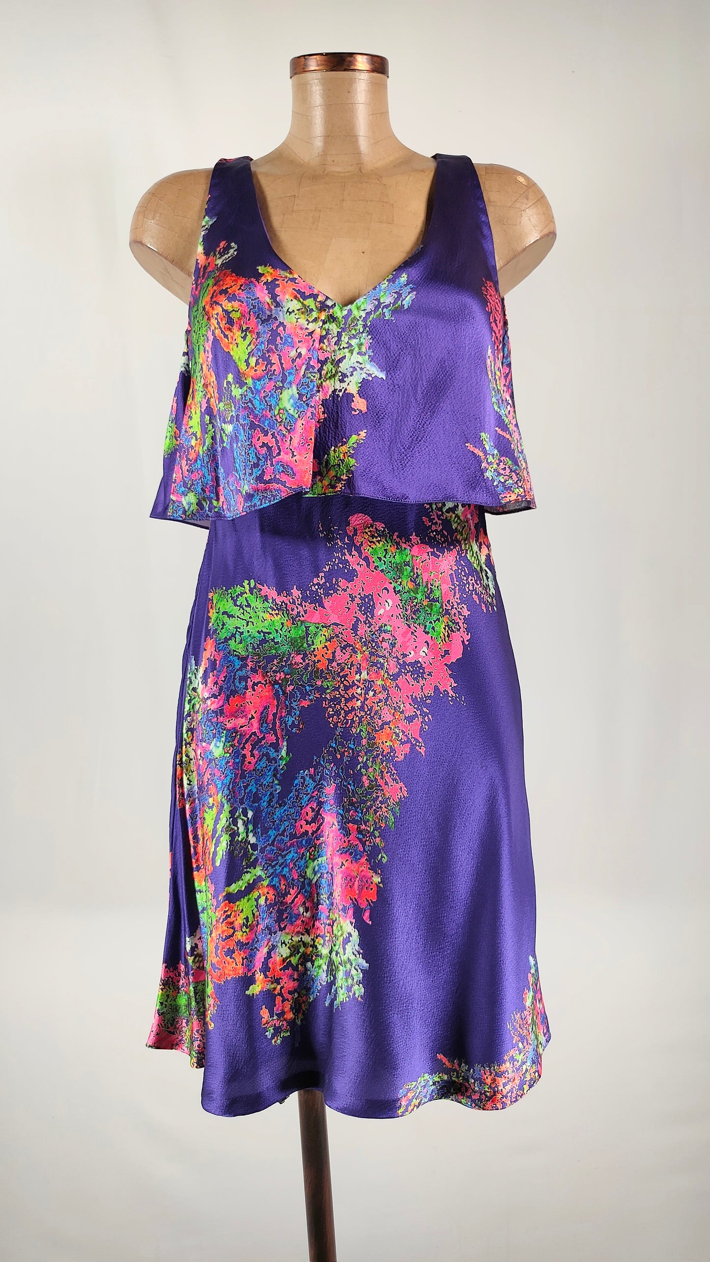 Vestido lila de seda