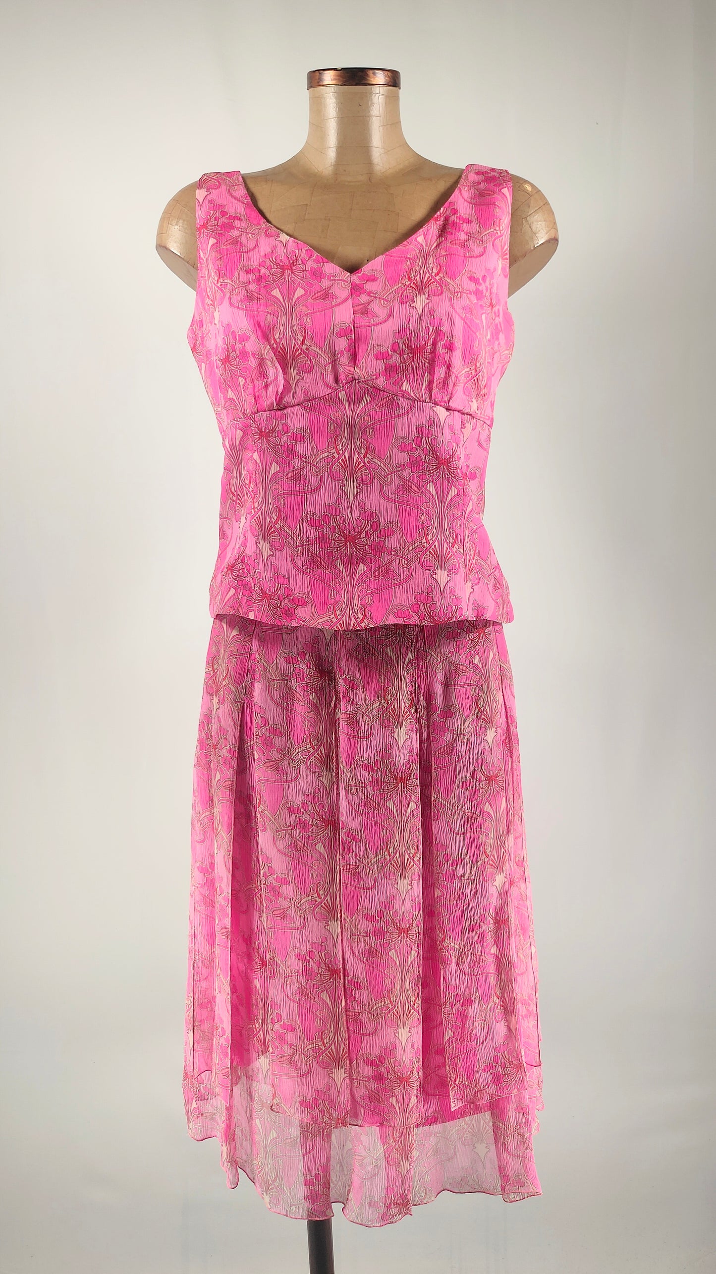 Conjunto de falda y chaqueta de seda Ene de Rivera