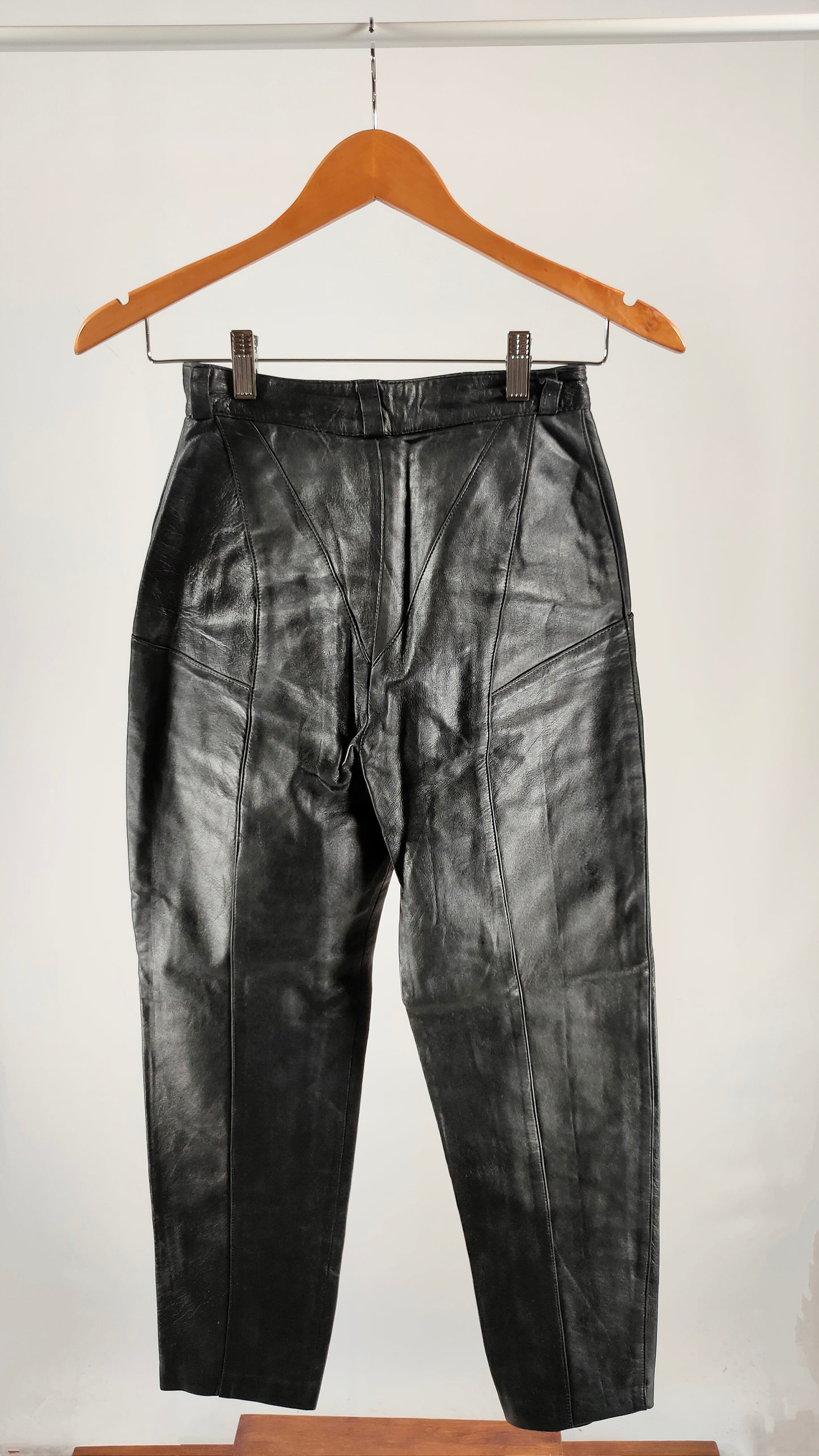 Pantalones vintage de cuero negro Estrella G
