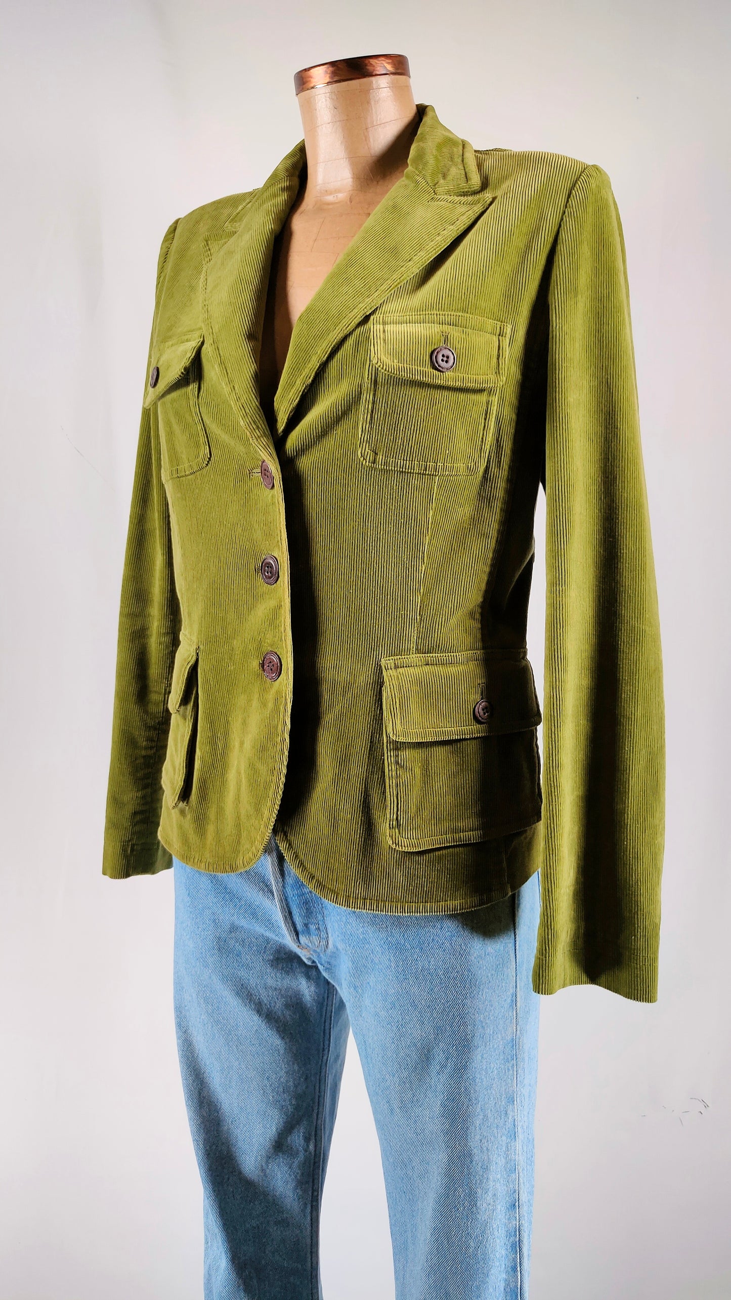Blazer verde de pana