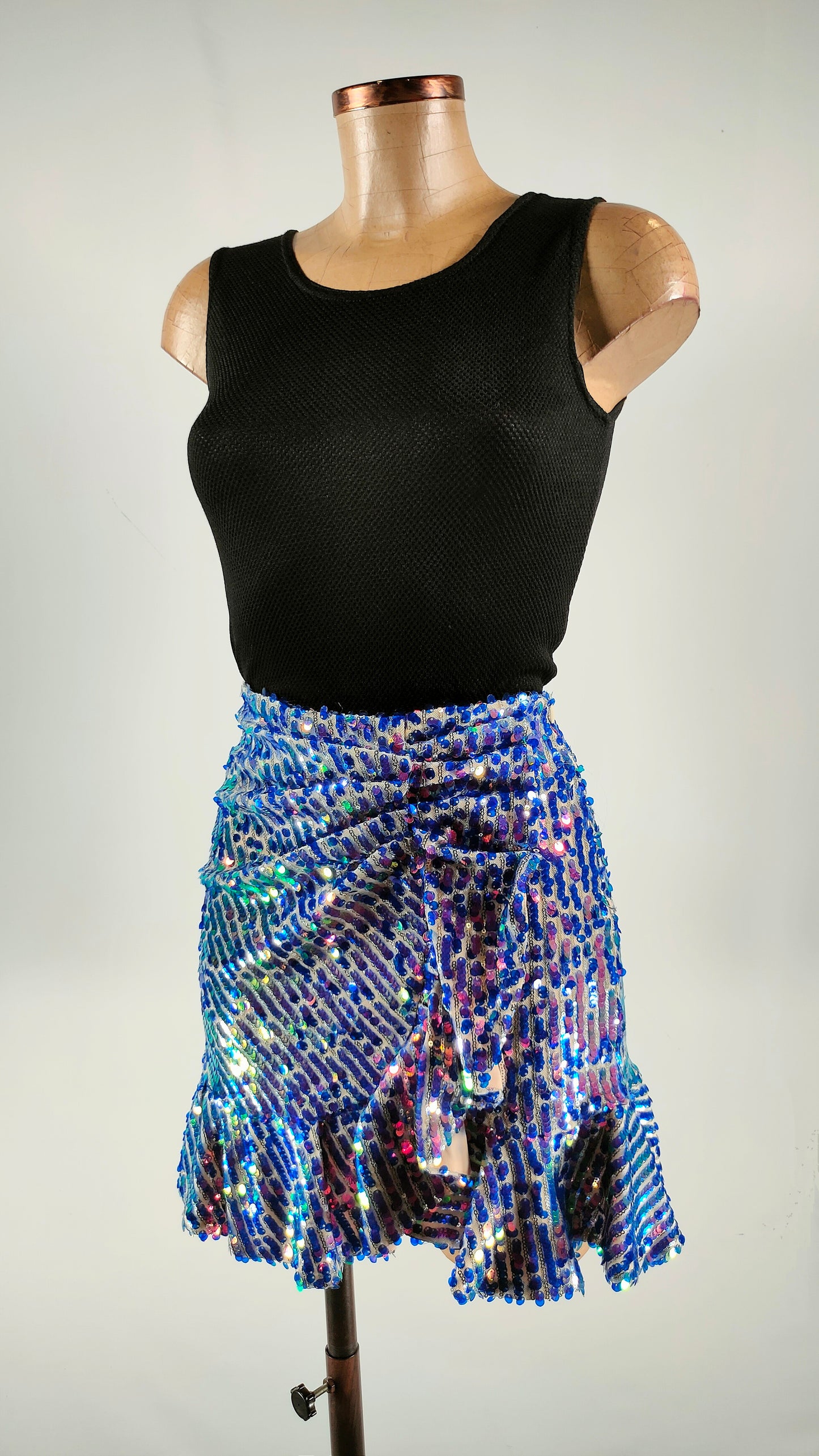 Falda de lentejuelas azules