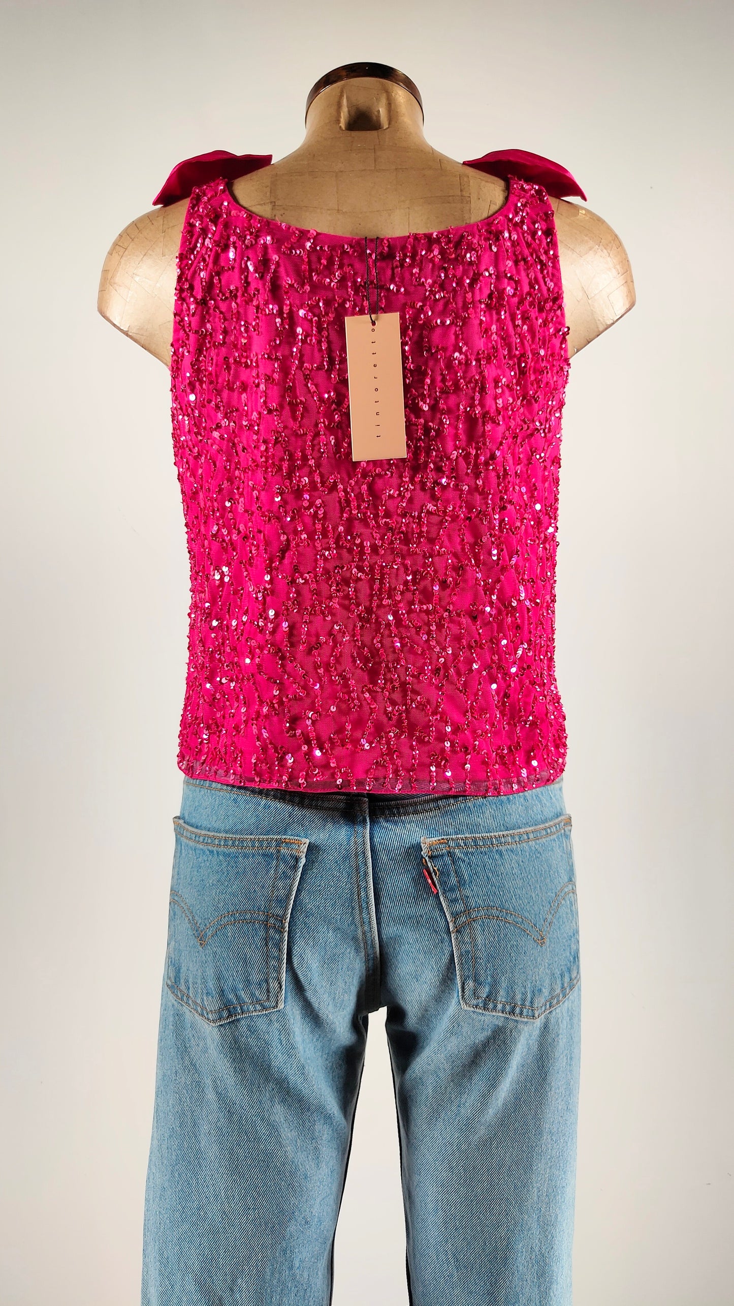 Top de lentejuelas fucsia Tintoretto