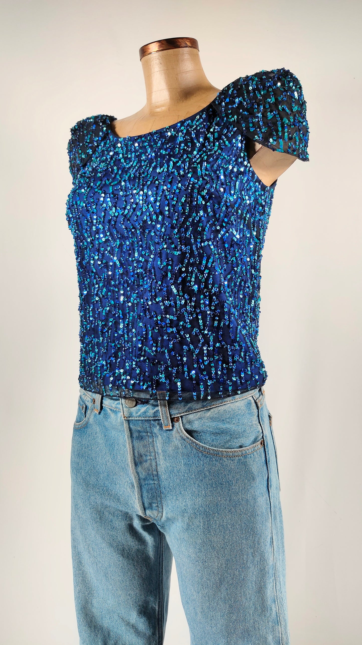 Top de llentejuelas azules Tintoretto