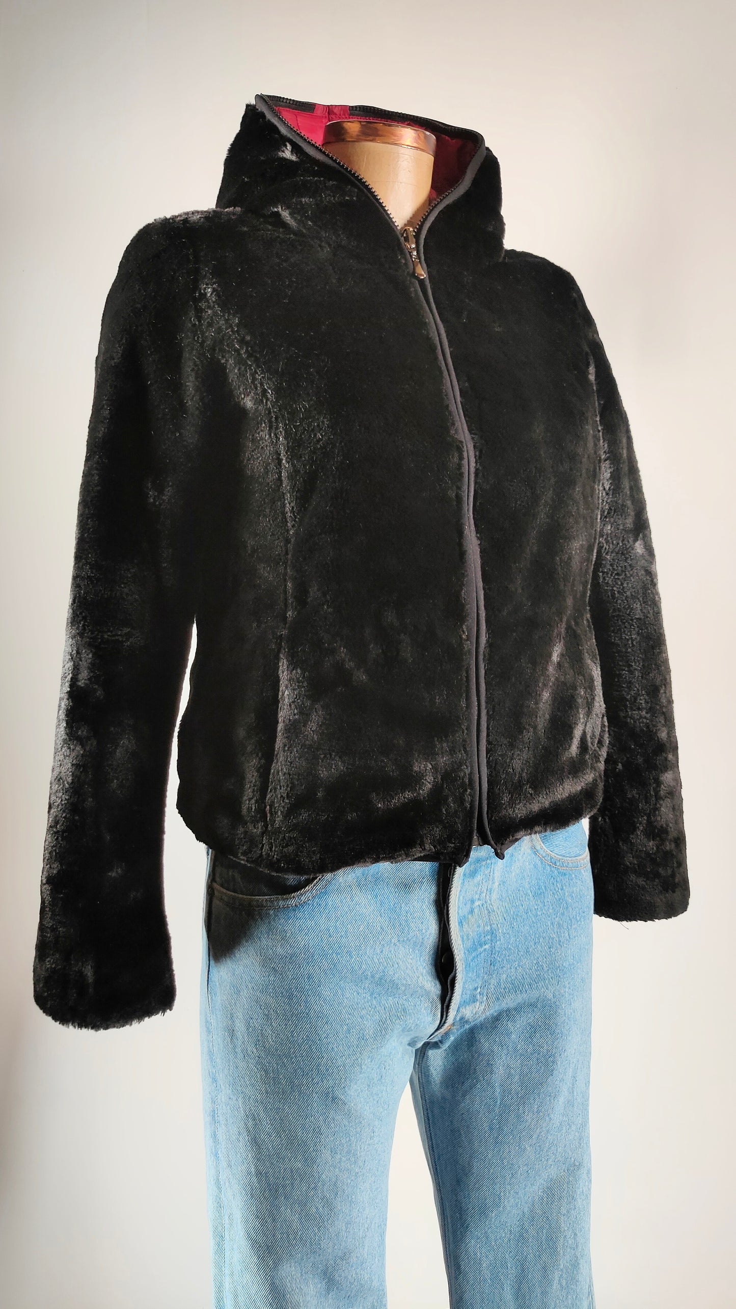 Chaqueta reversible con pelo