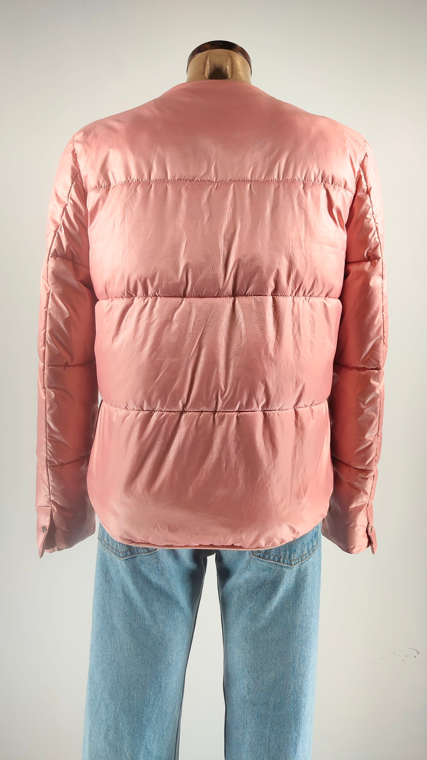 Chaqueta rosa acolchada ajustable