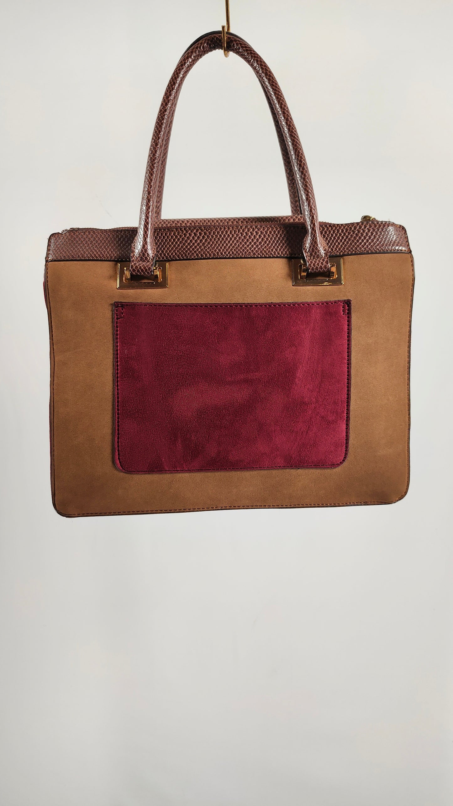 Bolso de ante bicolor El Corte Inglés
