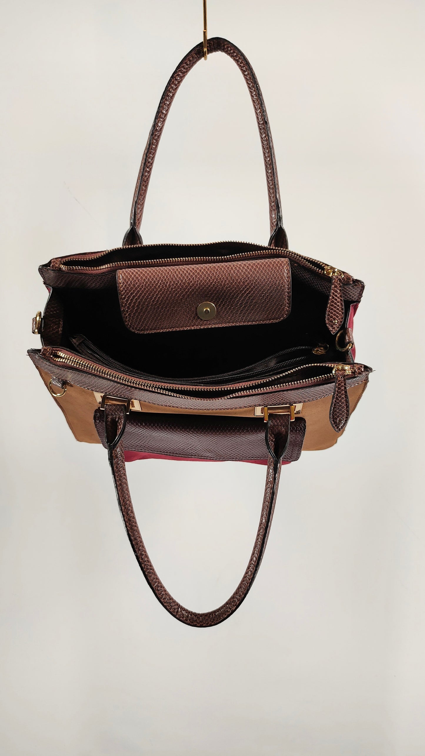 Bolso de ante bicolor El Corte Inglés