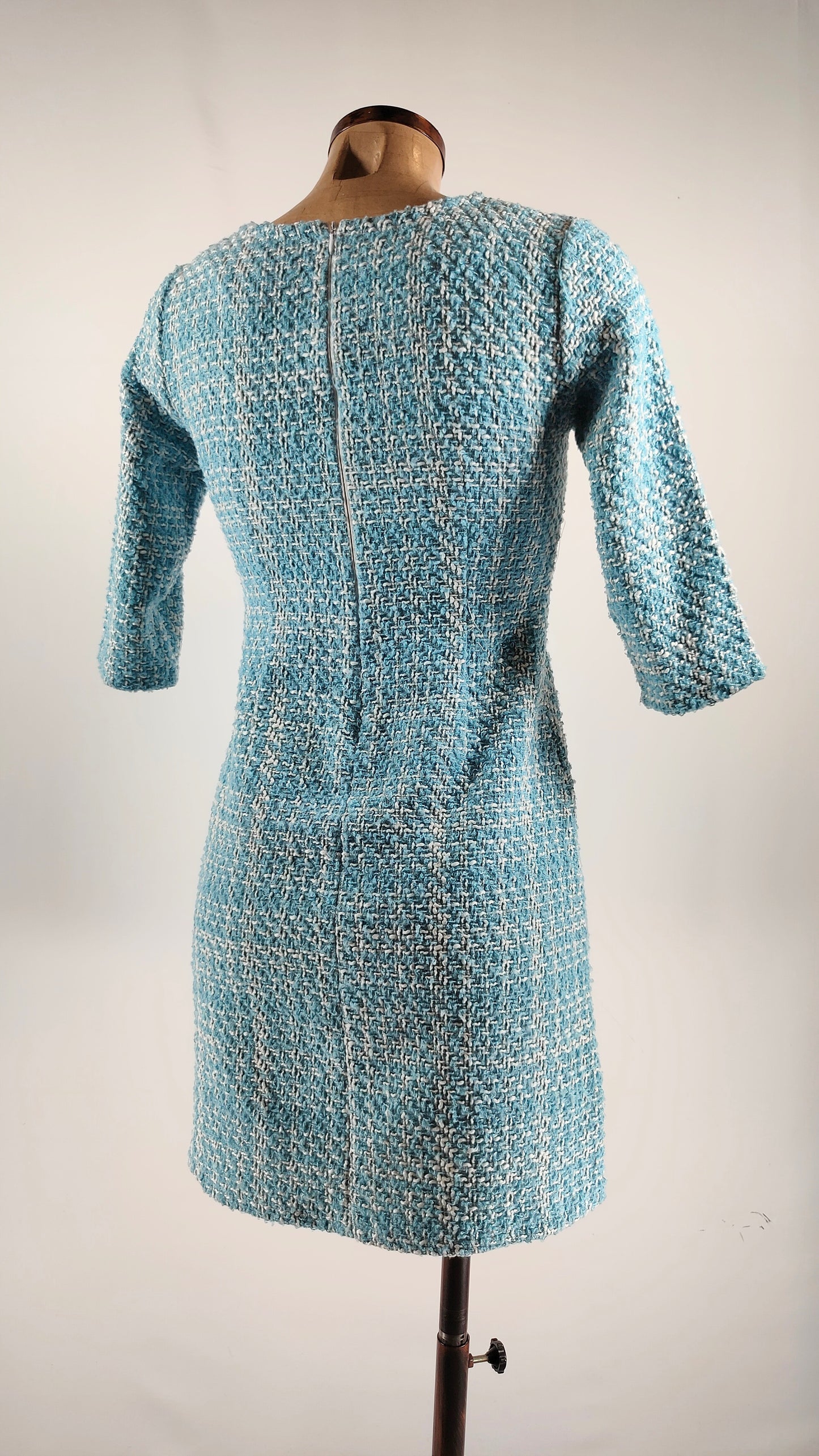 Vestido Tweed vintage azul