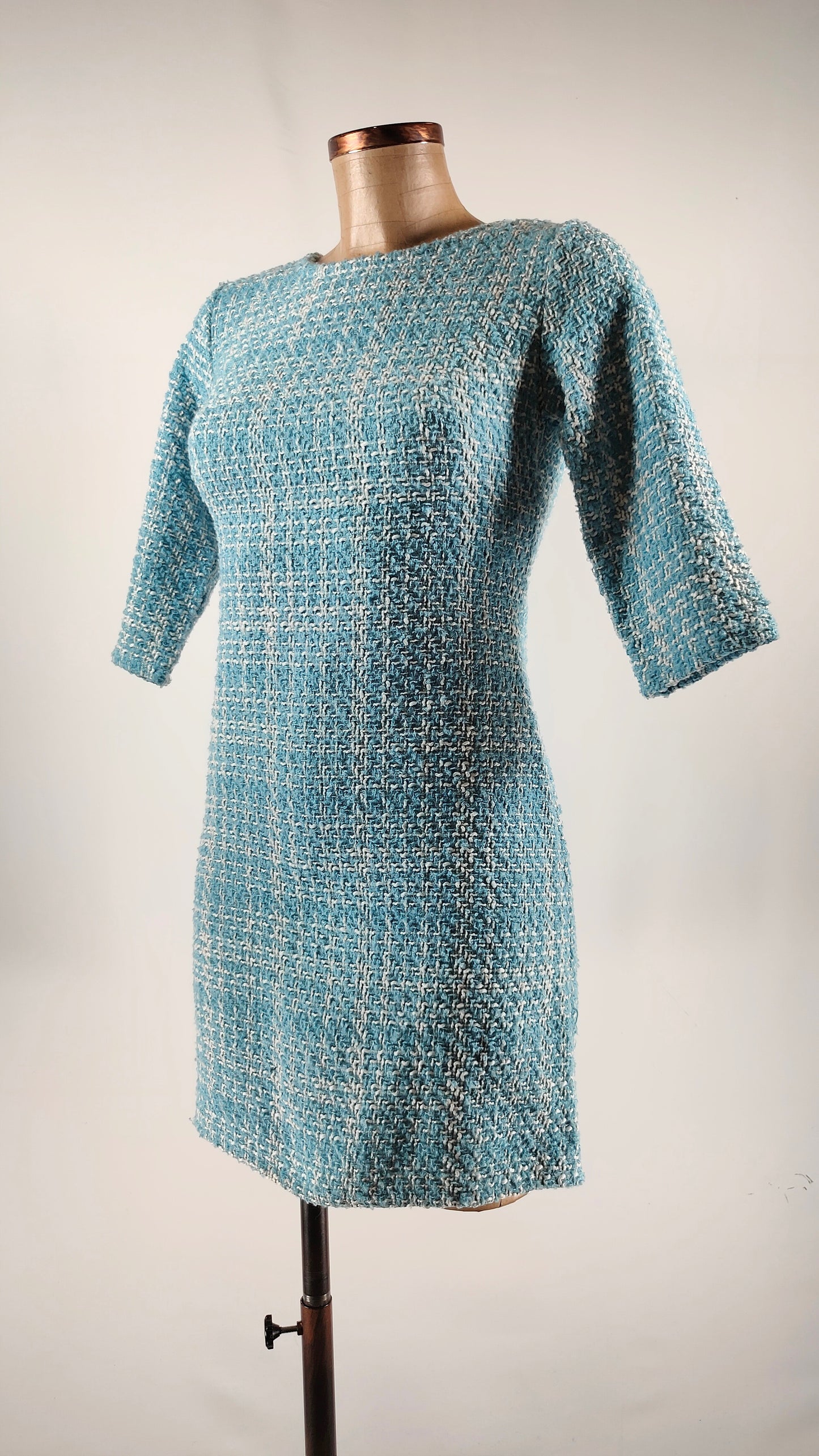 Vestido Tweed vintage azul