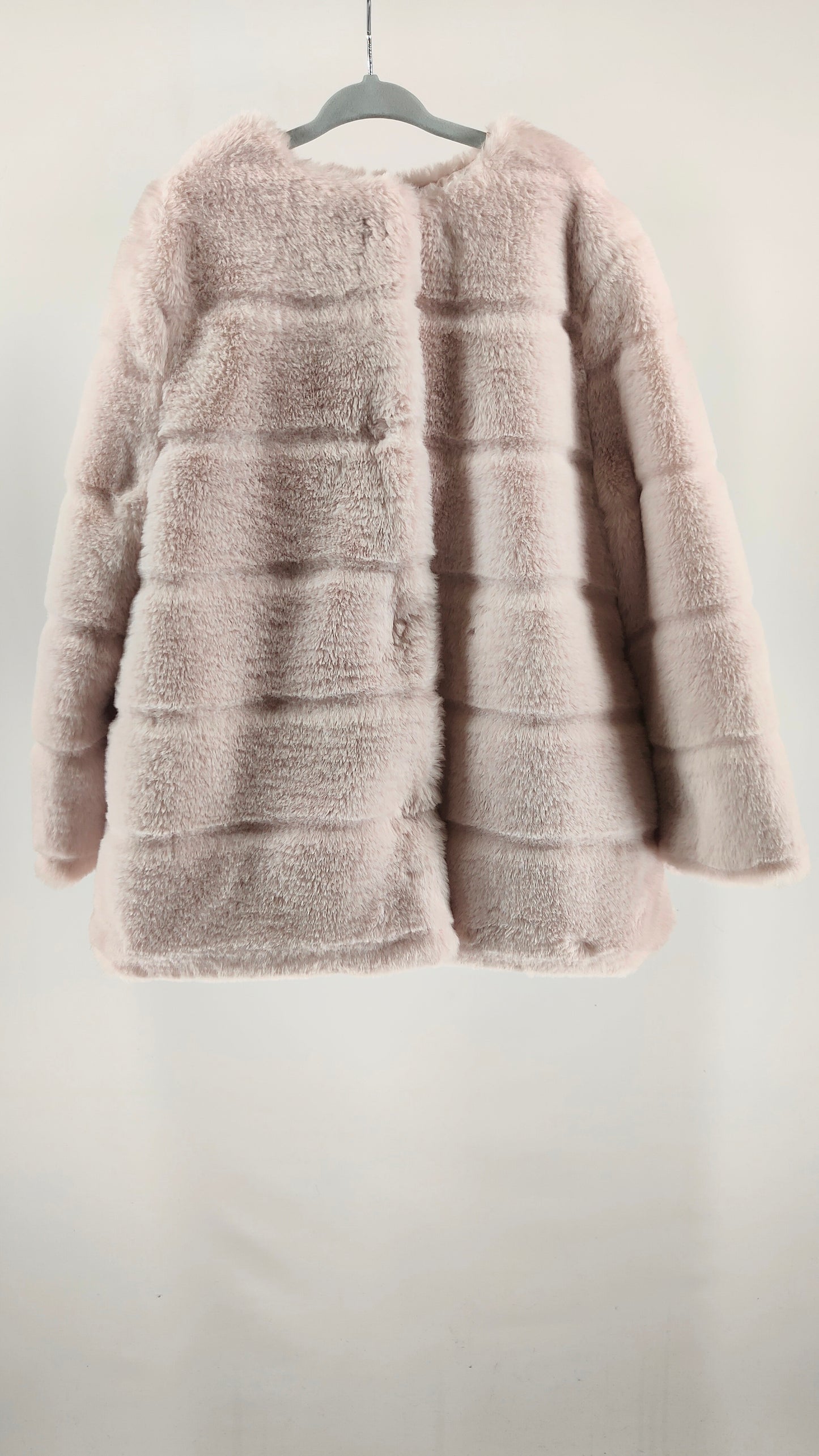 Chaqueta de pelo corto gris perla kids