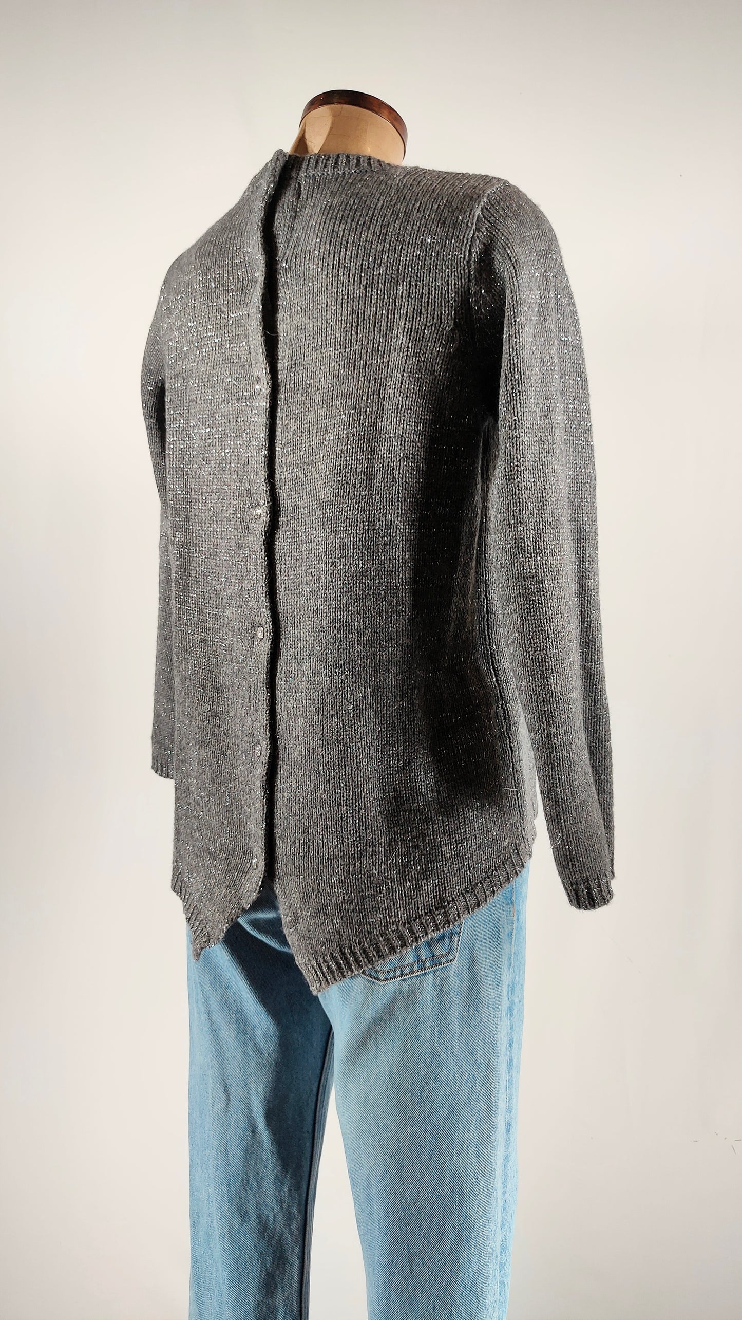 Jersey gris de lana con brillos