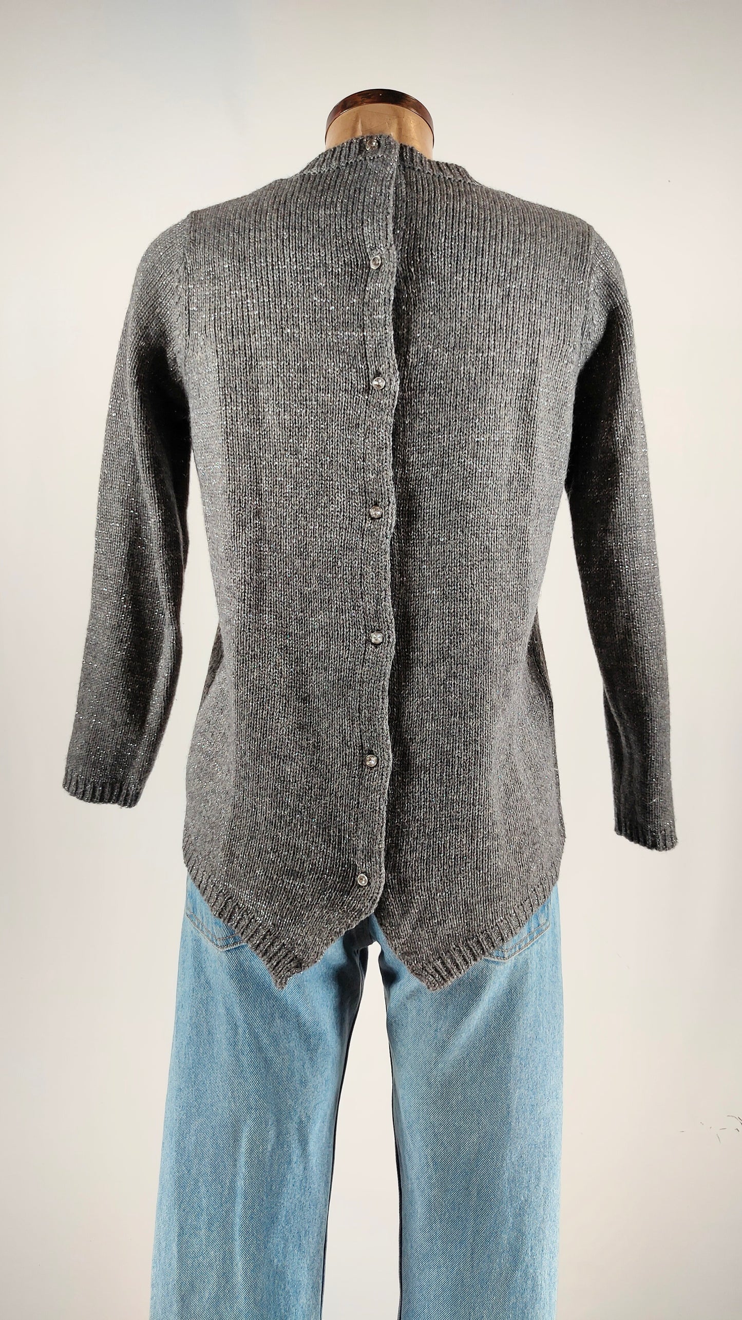 Jersey gris de lana con brillos