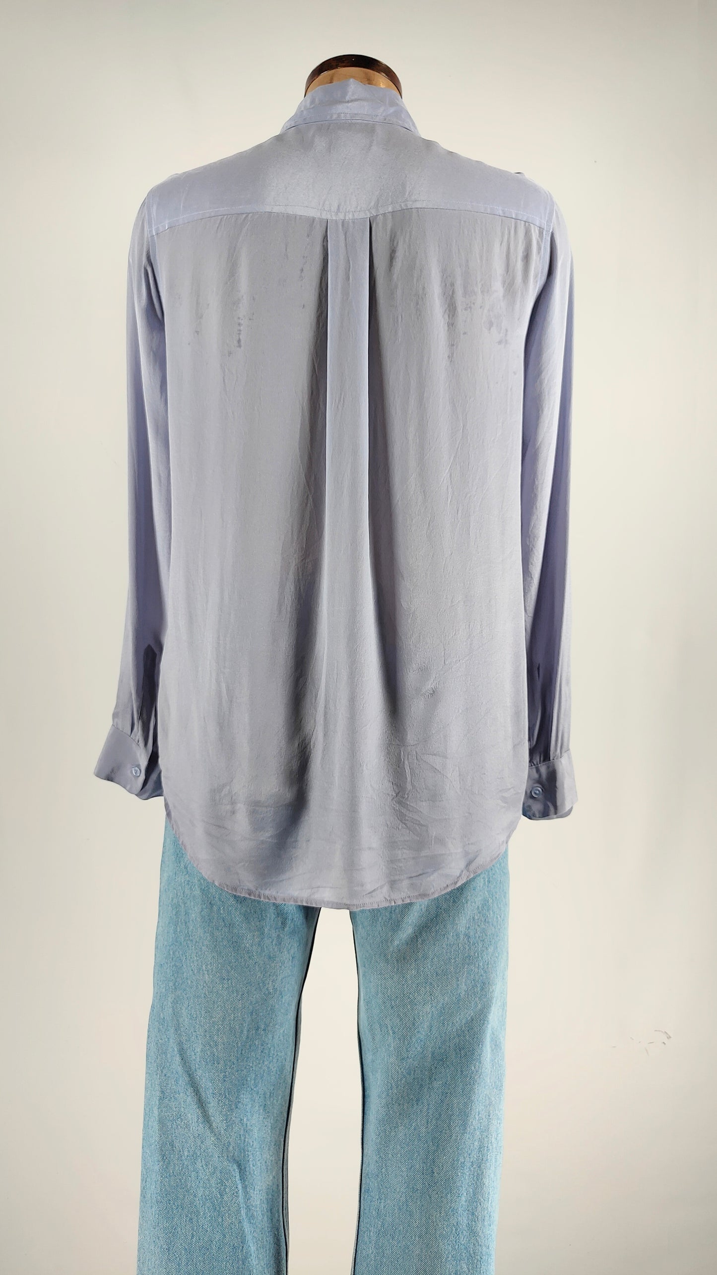 Camisa de seda Uniqlo azul