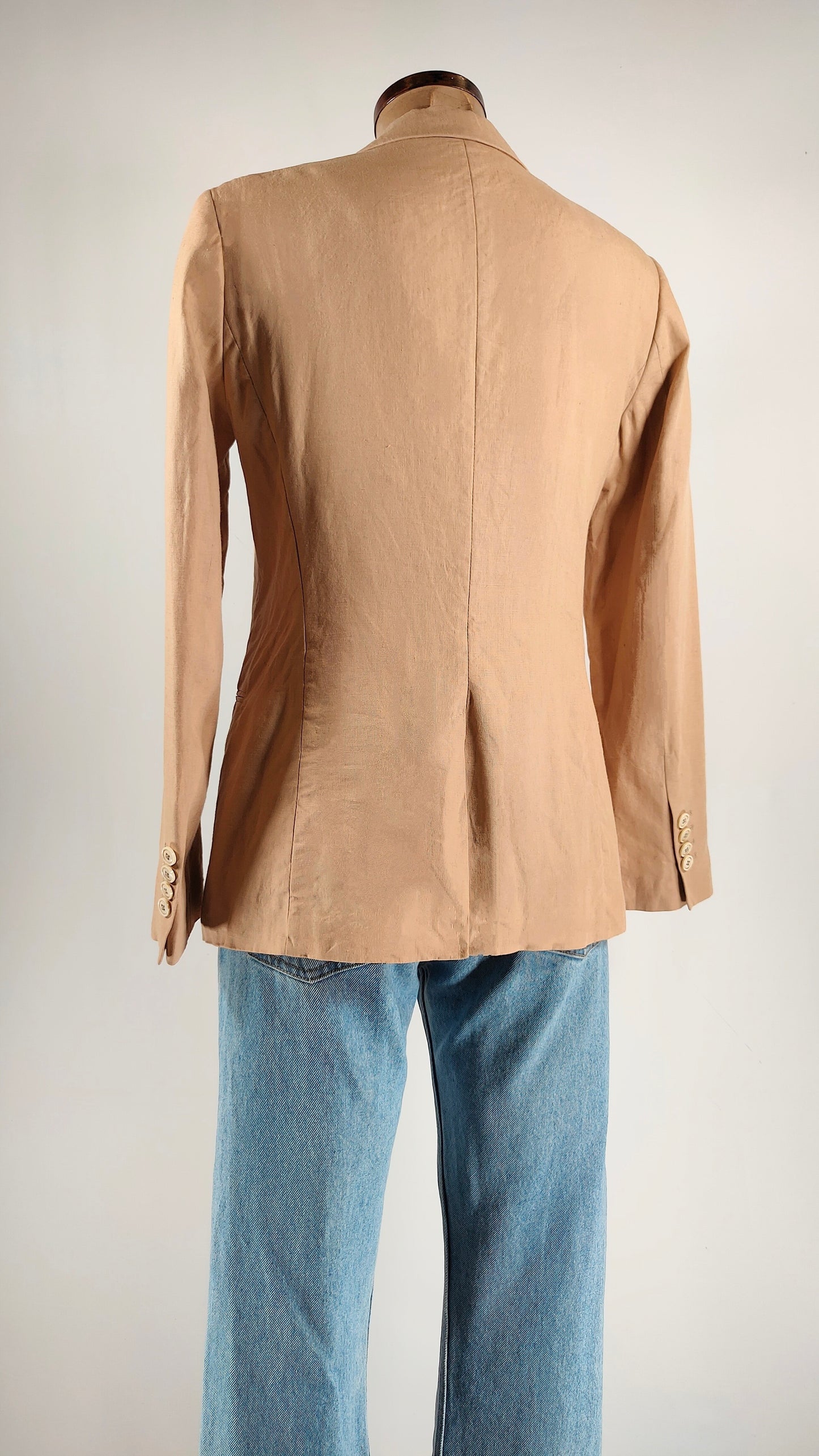 Blazer de lino marrón Massimo Dutti