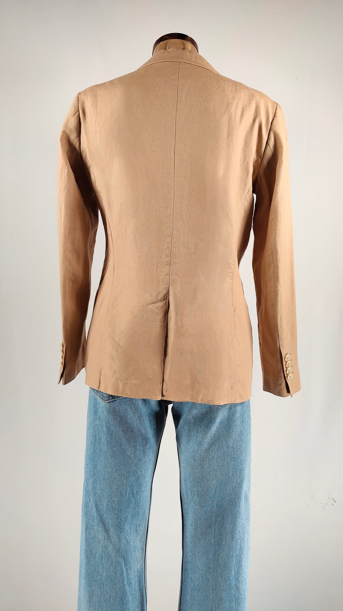 Blazer de lino marrón Massimo Dutti