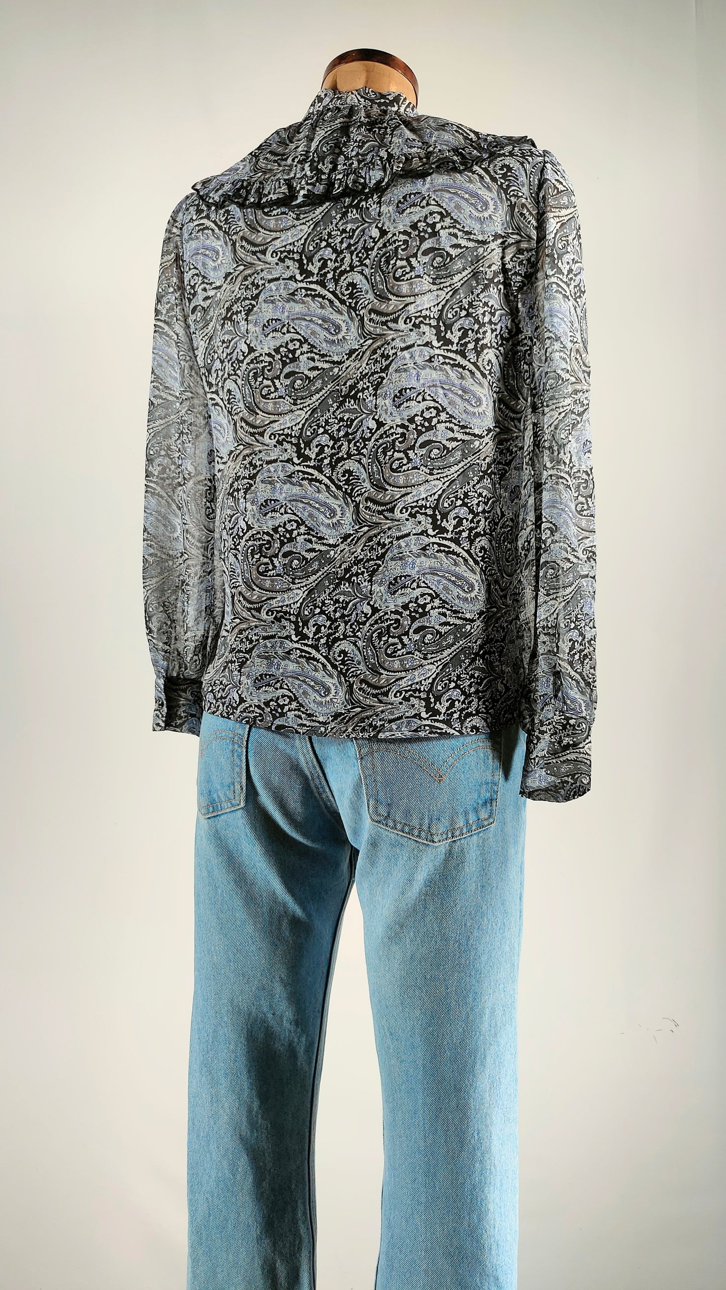 Blusa Only multicolor con lazo en cuello