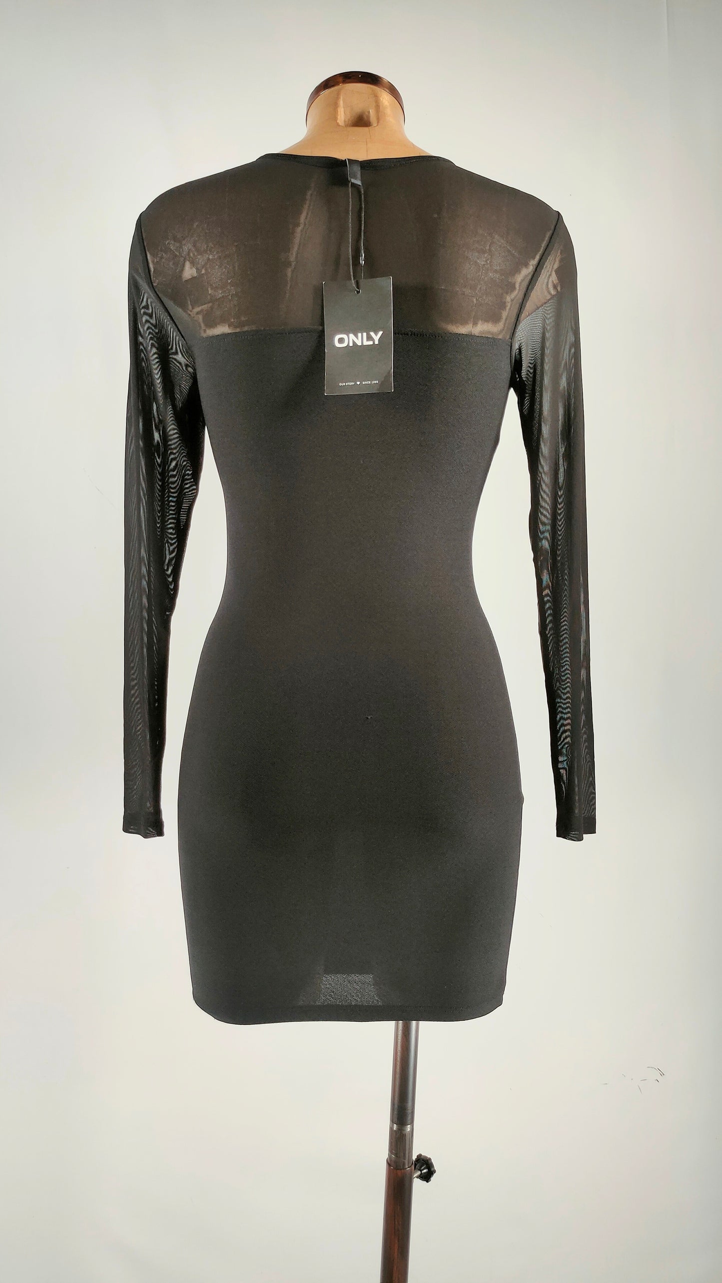 Vestido Only negro con transparencia