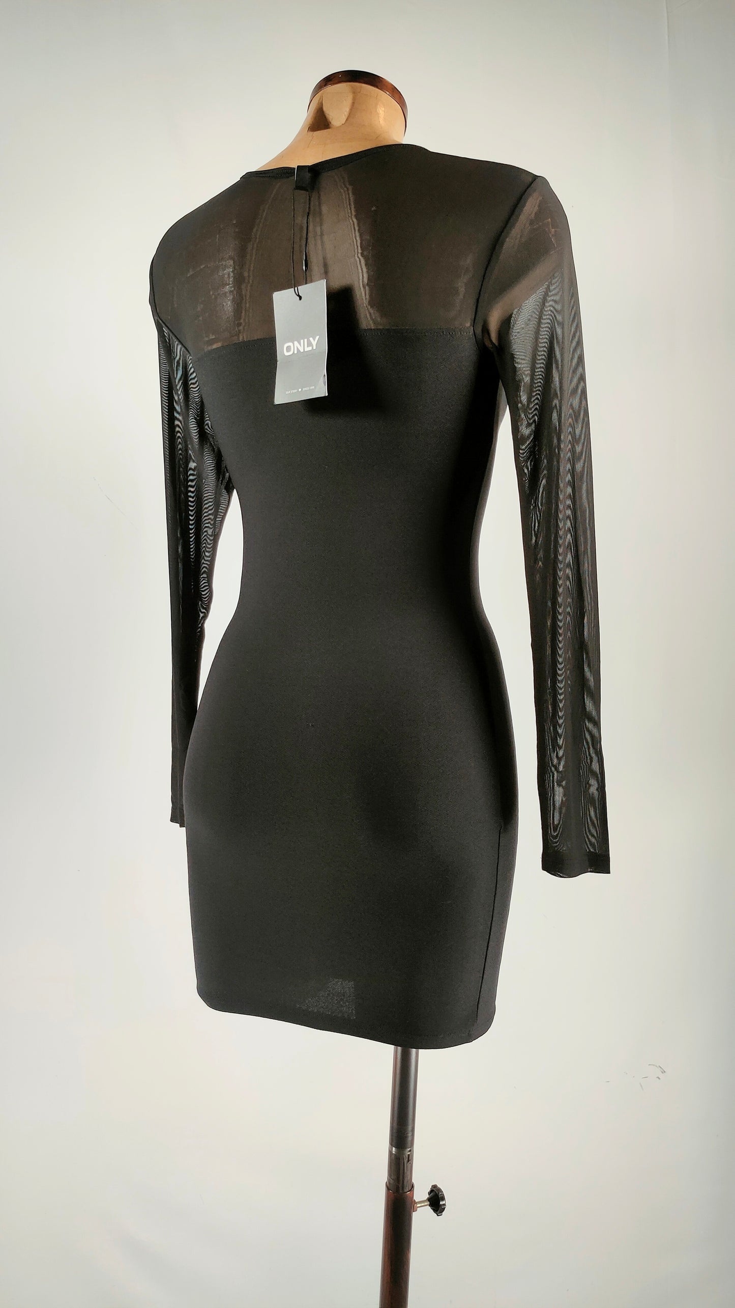 Vestido Only negro con transparencia