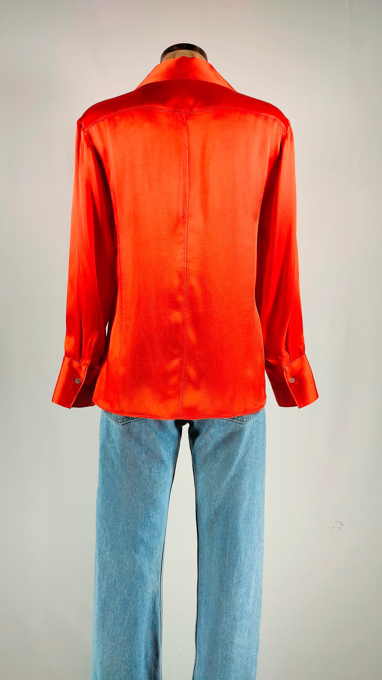 Camisa Massimo Dutti Oversize naranja de seda