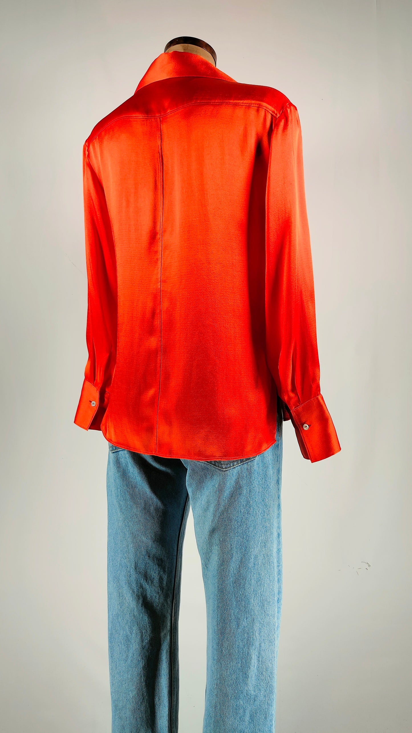Camisa Massimo Dutti Oversize naranja de seda