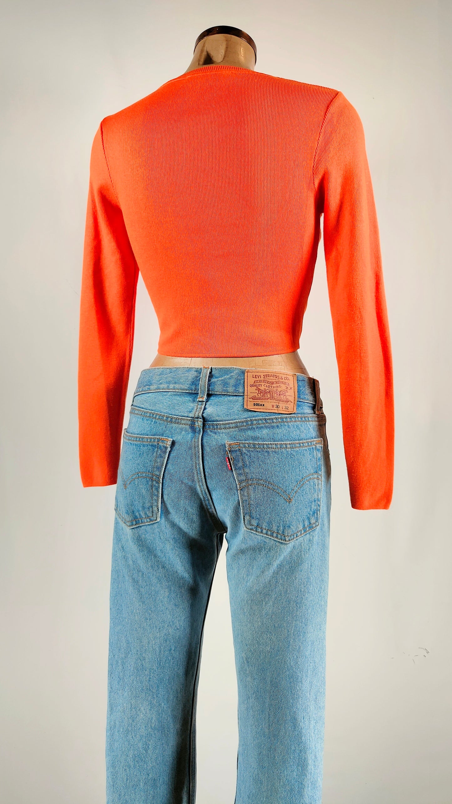 Jersey naranja cropped
