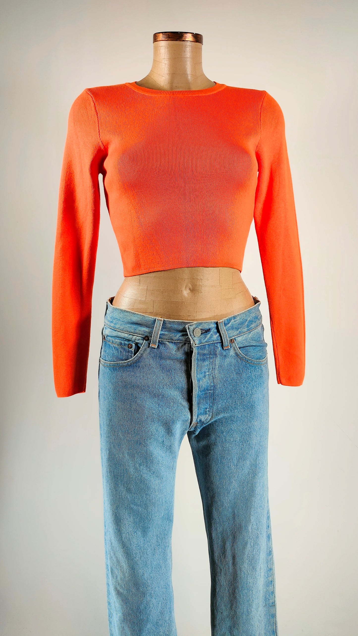 Jersey naranja cropped