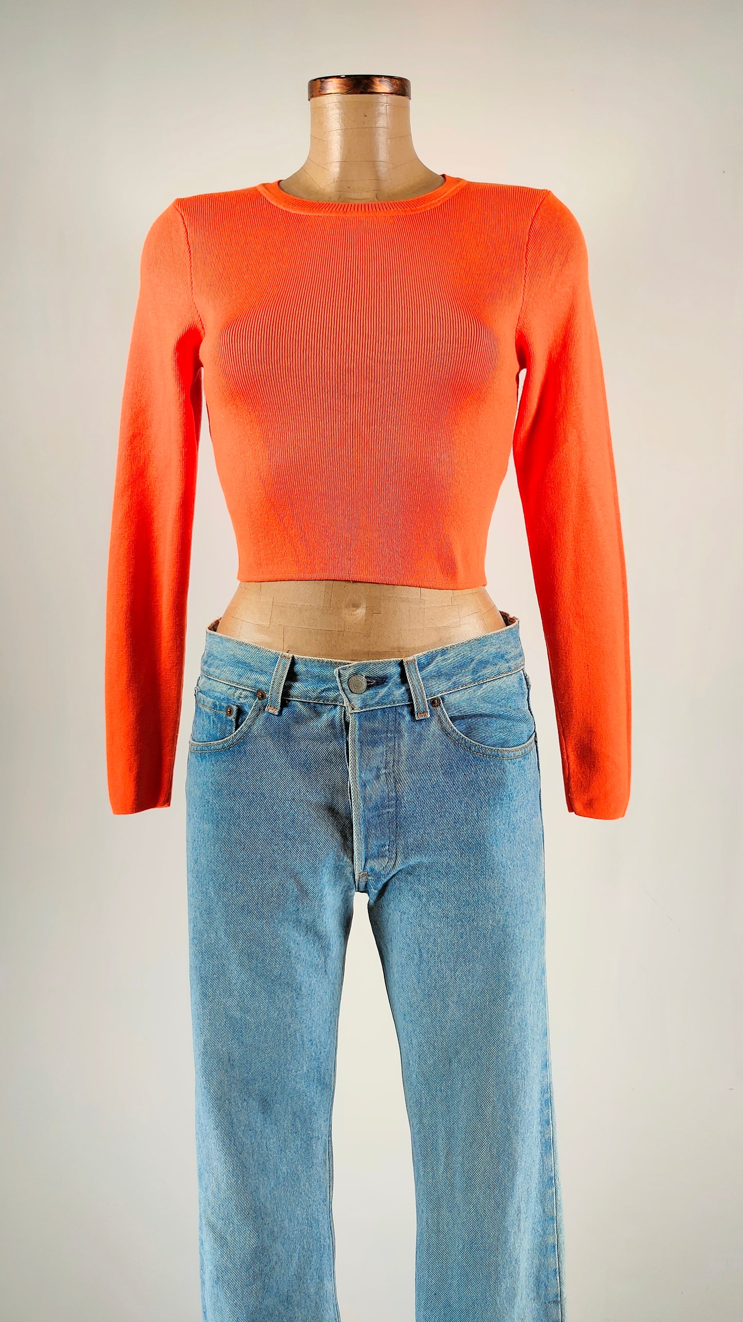 Jersey naranja cropped