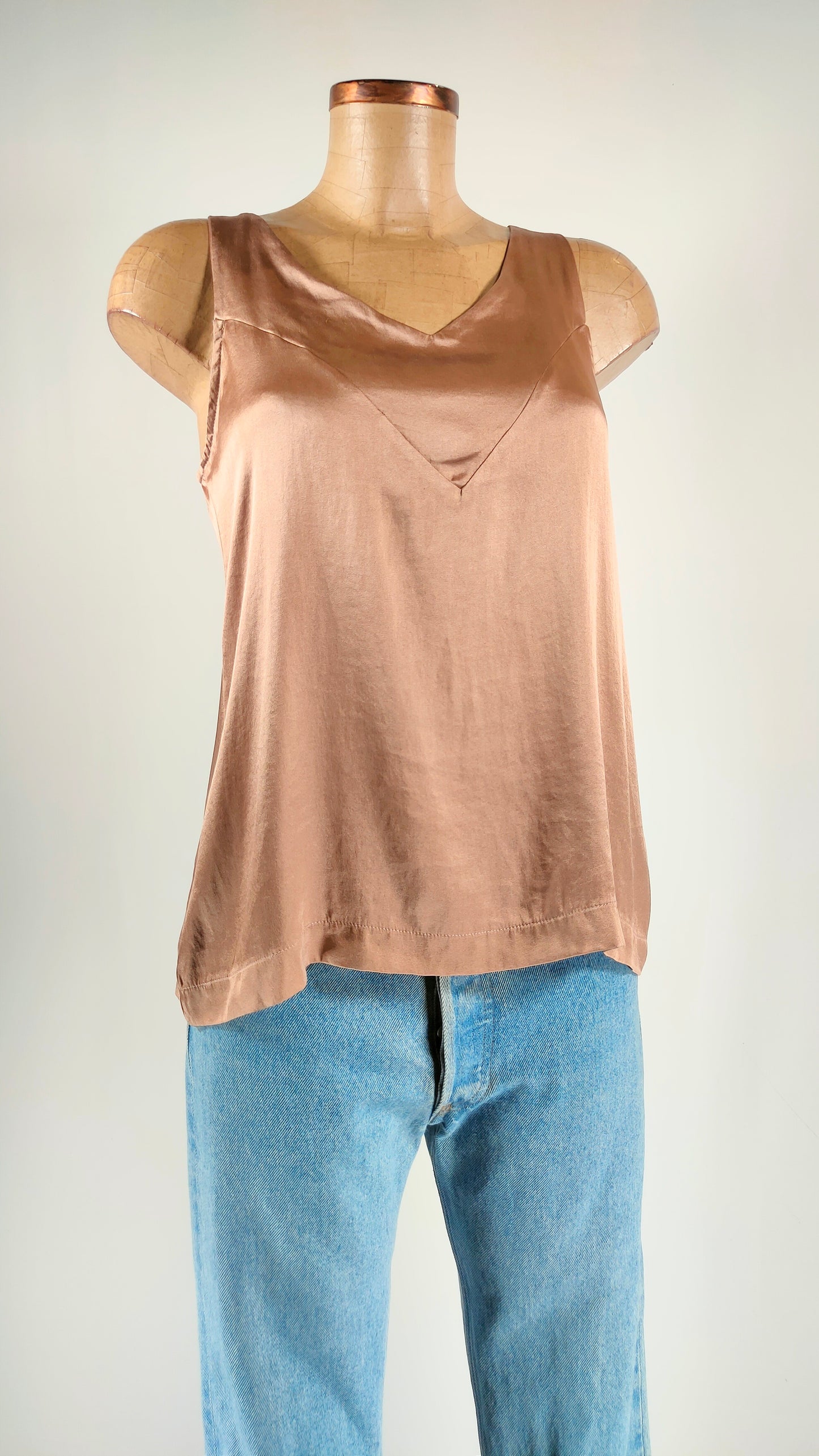 Top de seda cobre