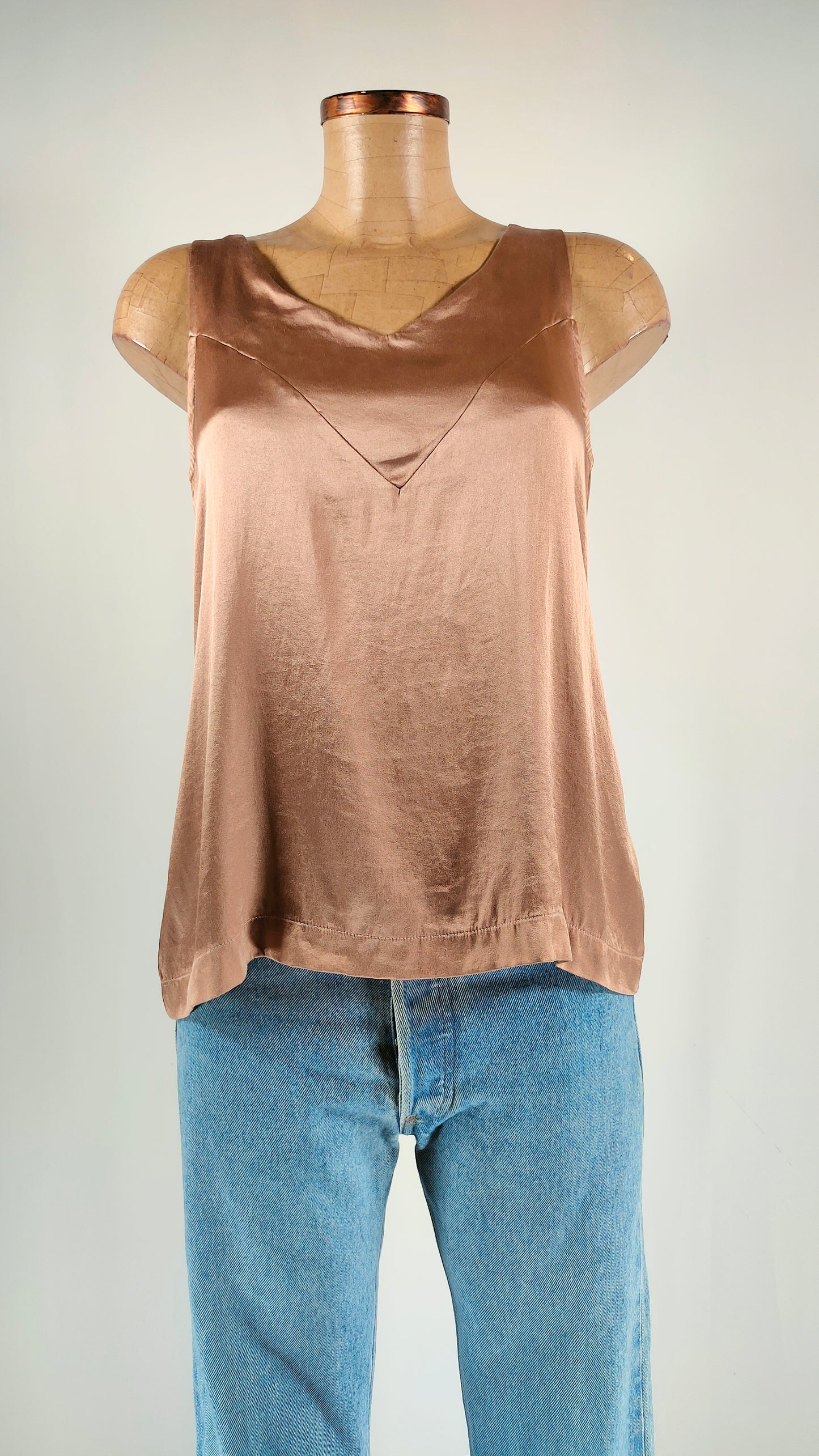 Top de seda cobre