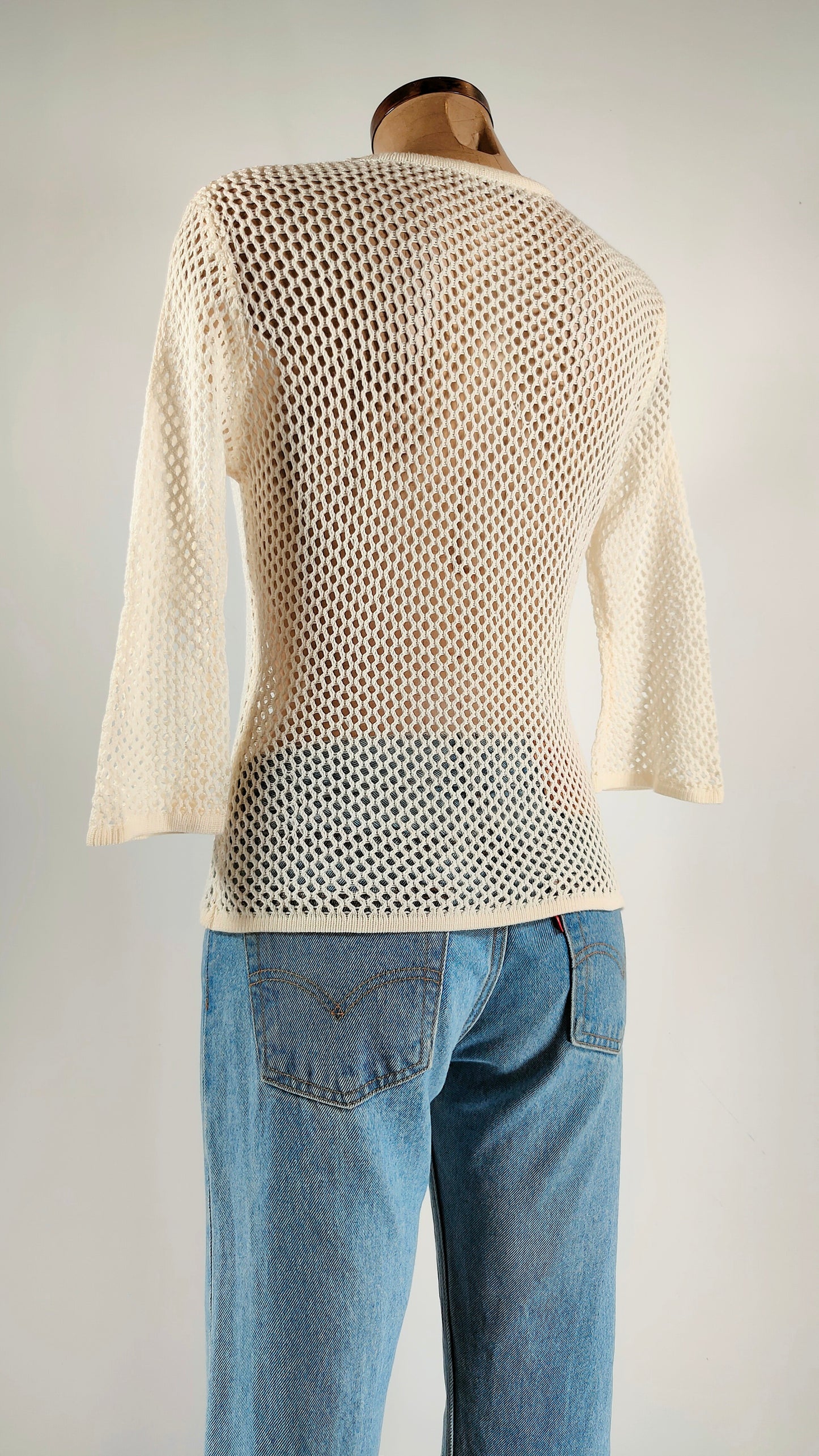 Jersey calado color blanco roto