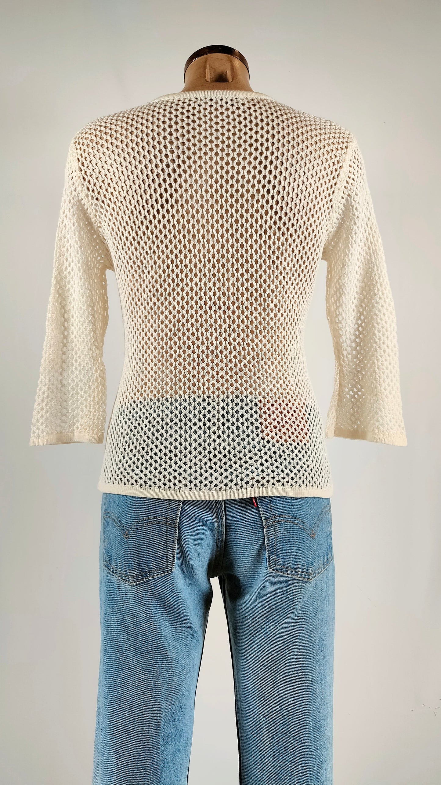 Jersey calado color blanco roto