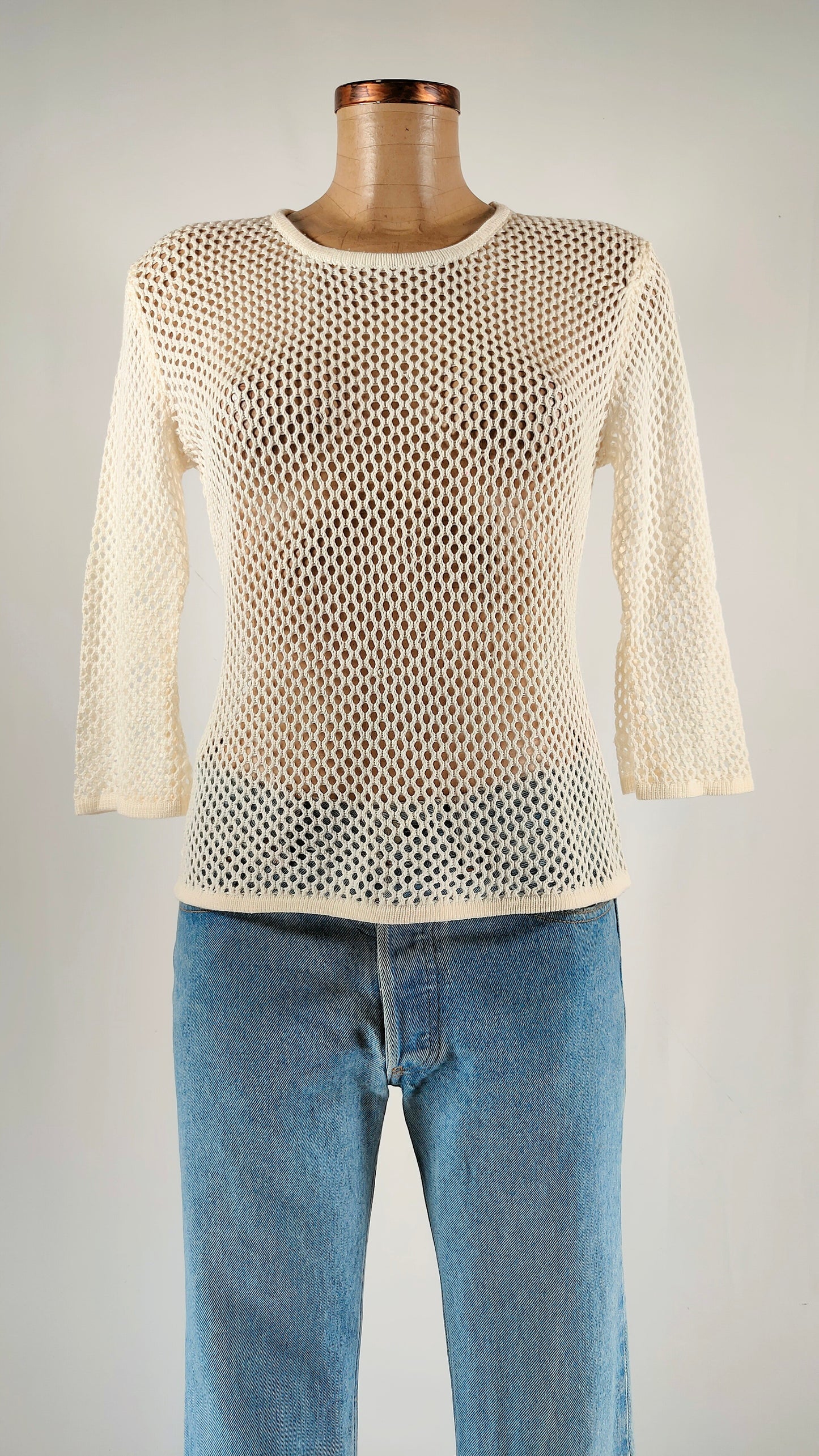 Jersey calado color blanco roto