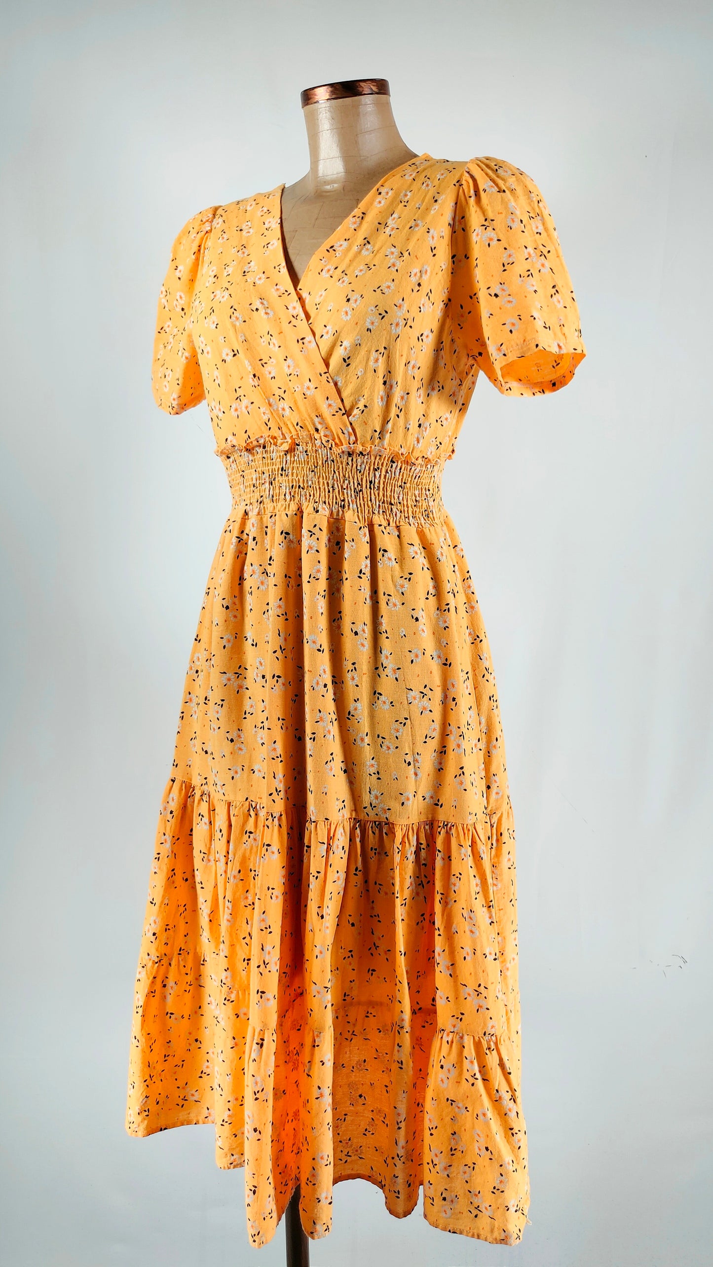 Vestido amarillo vintage Reyon