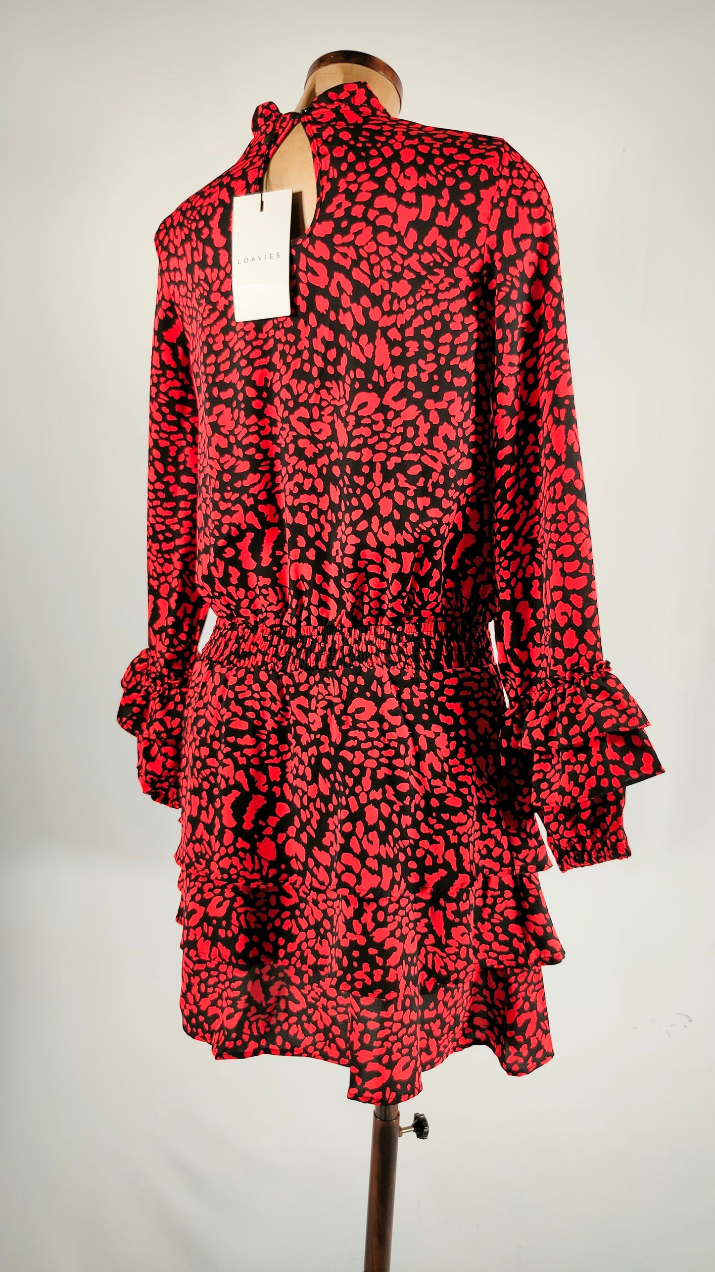 Vestido animal print rojo y negro Loavies