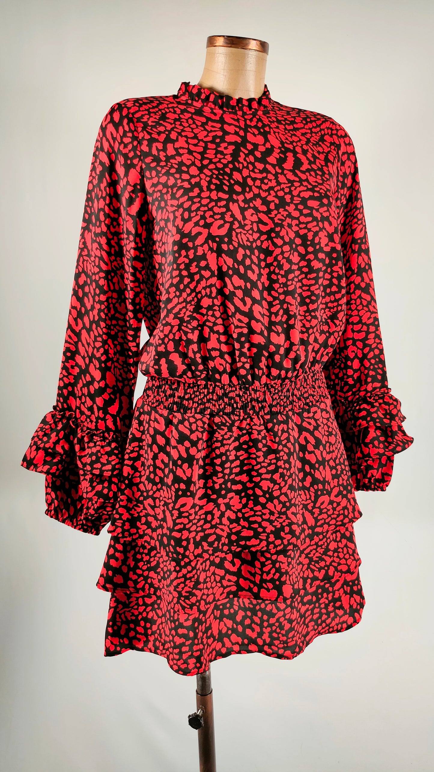 Vestido animal print rojo y negro Loavies