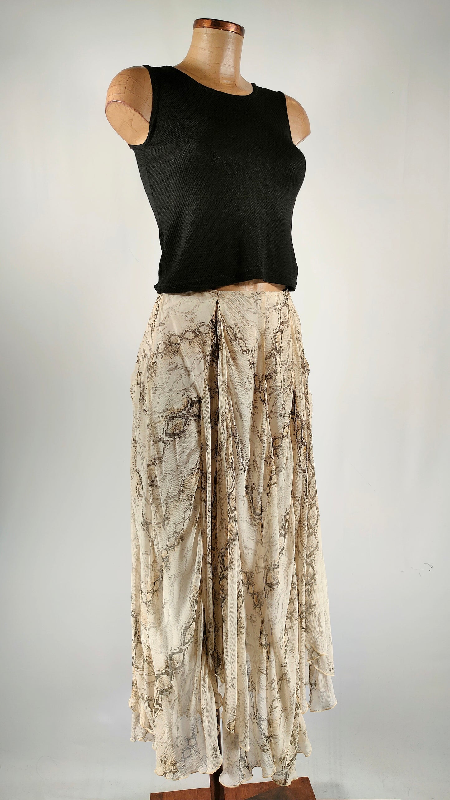 Falda Massimo Dutti animal print beige