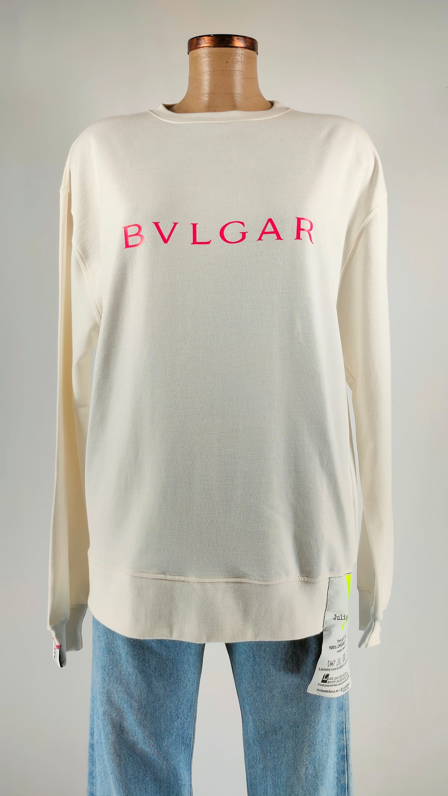 Sudadera blanca de algodón Julia de Luca