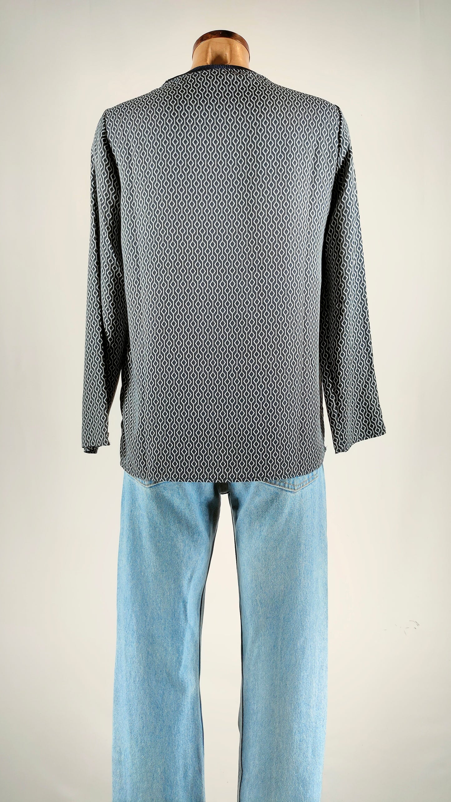 Blusa azul estampada Cortefiel