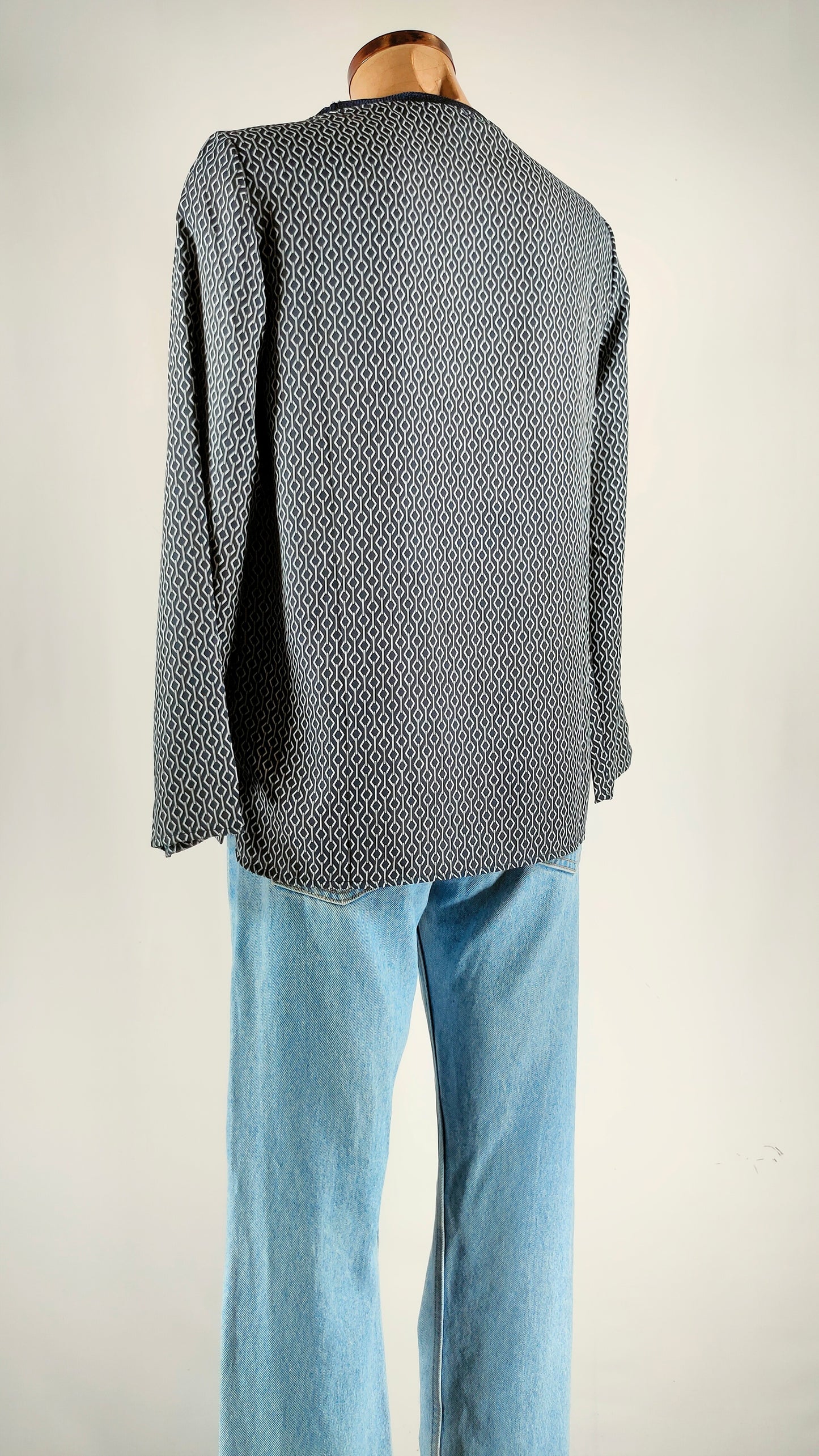 Blusa azul estampada Cortefiel